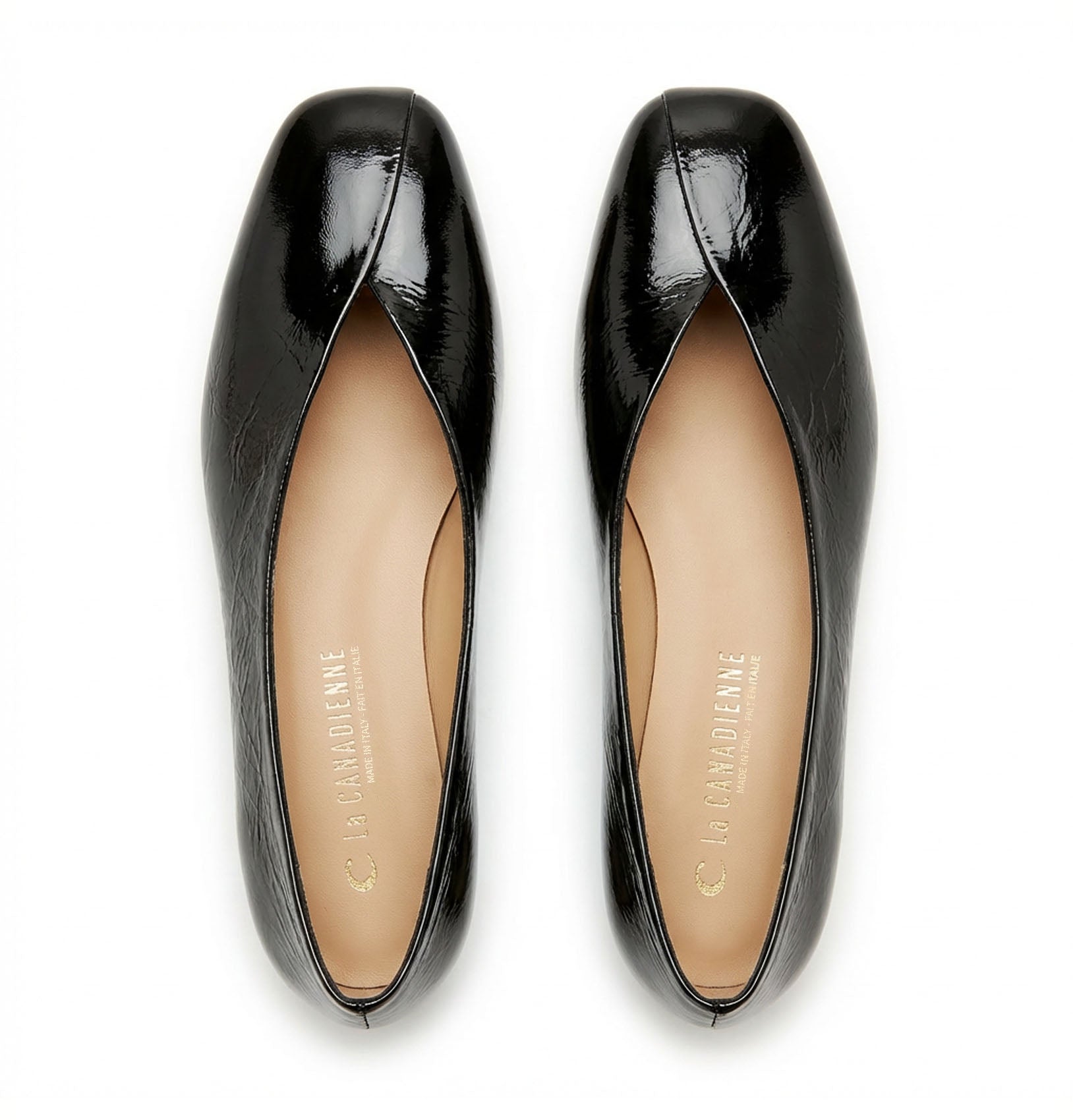 JERSEY BALLERINE EN CUIR EFFET FROISSÉ