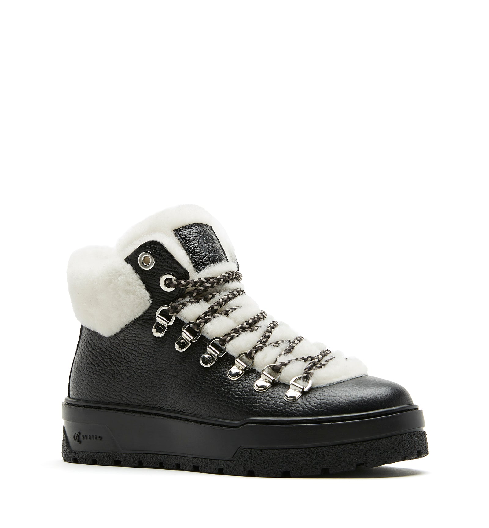 LAUSANNE SHEARLING-LINED LEATHER BOOTIE