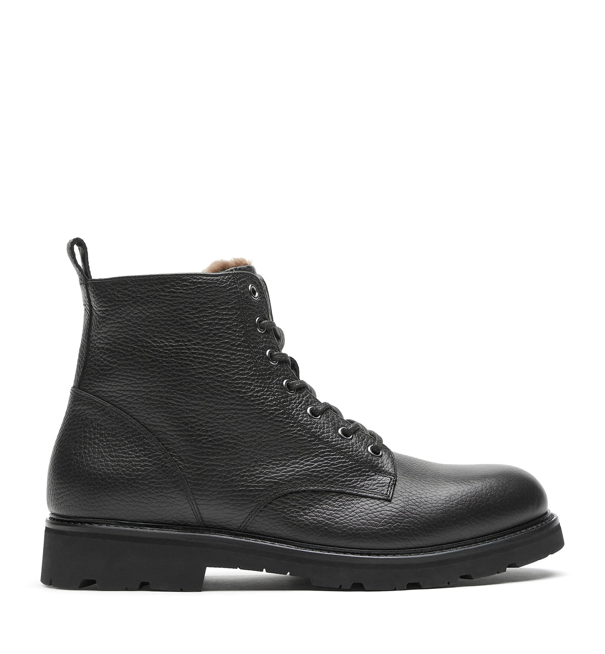 LUX MEN'S SHEARLING LINED PEBBLE LEATHER BOOT — Item 1 of 5