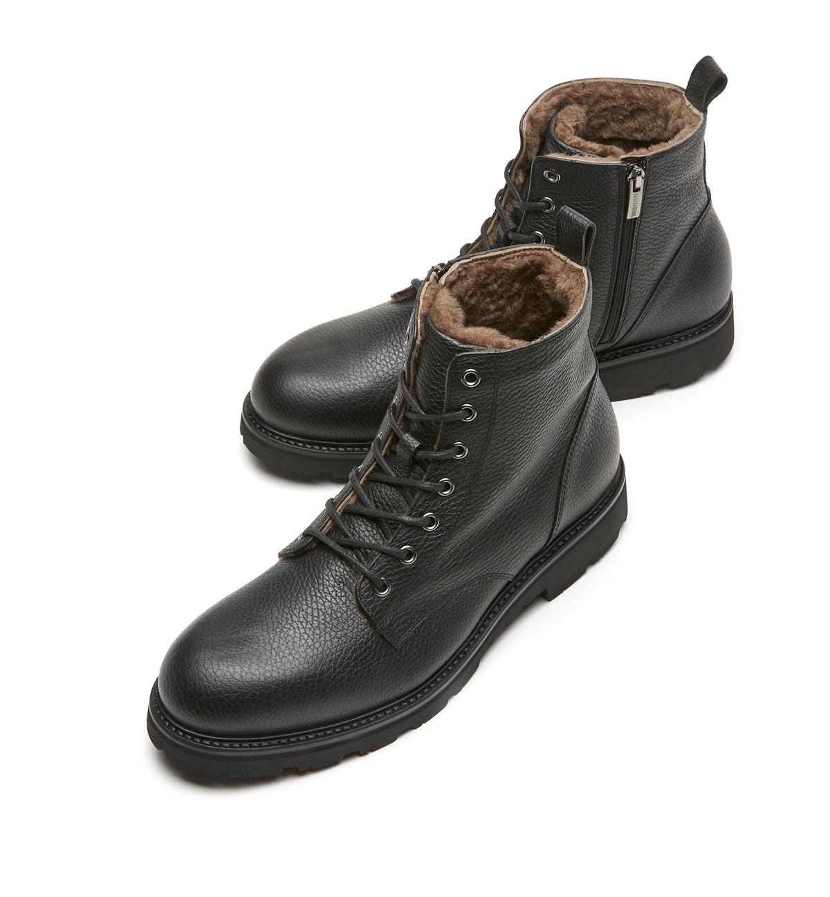 LUX MEN'S SHEARLING LINED PEBBLE LEATHER BOOT — Item 3 of 5