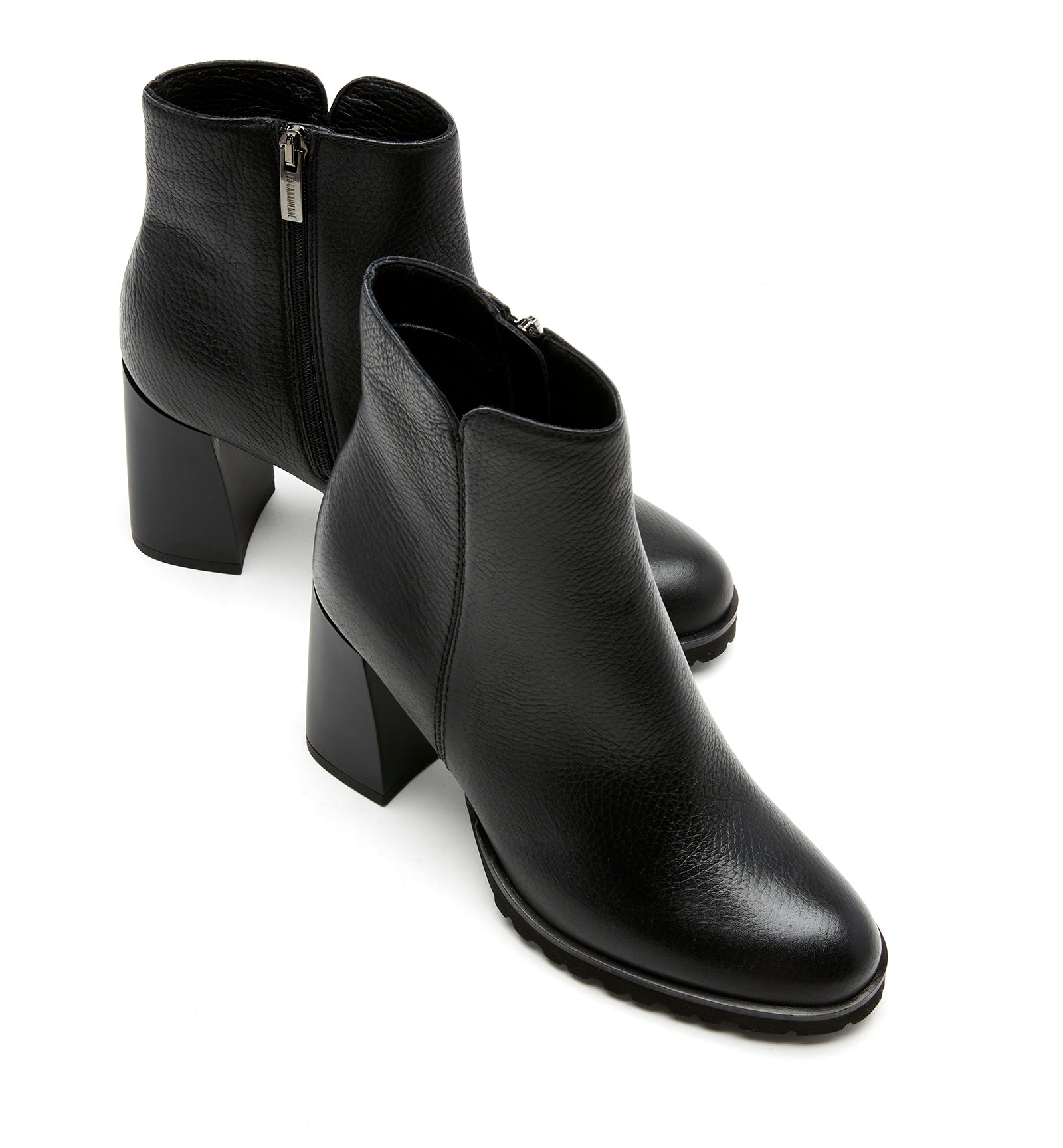 MAGGIE BOTTILLON EN CUIR GRAINÉ