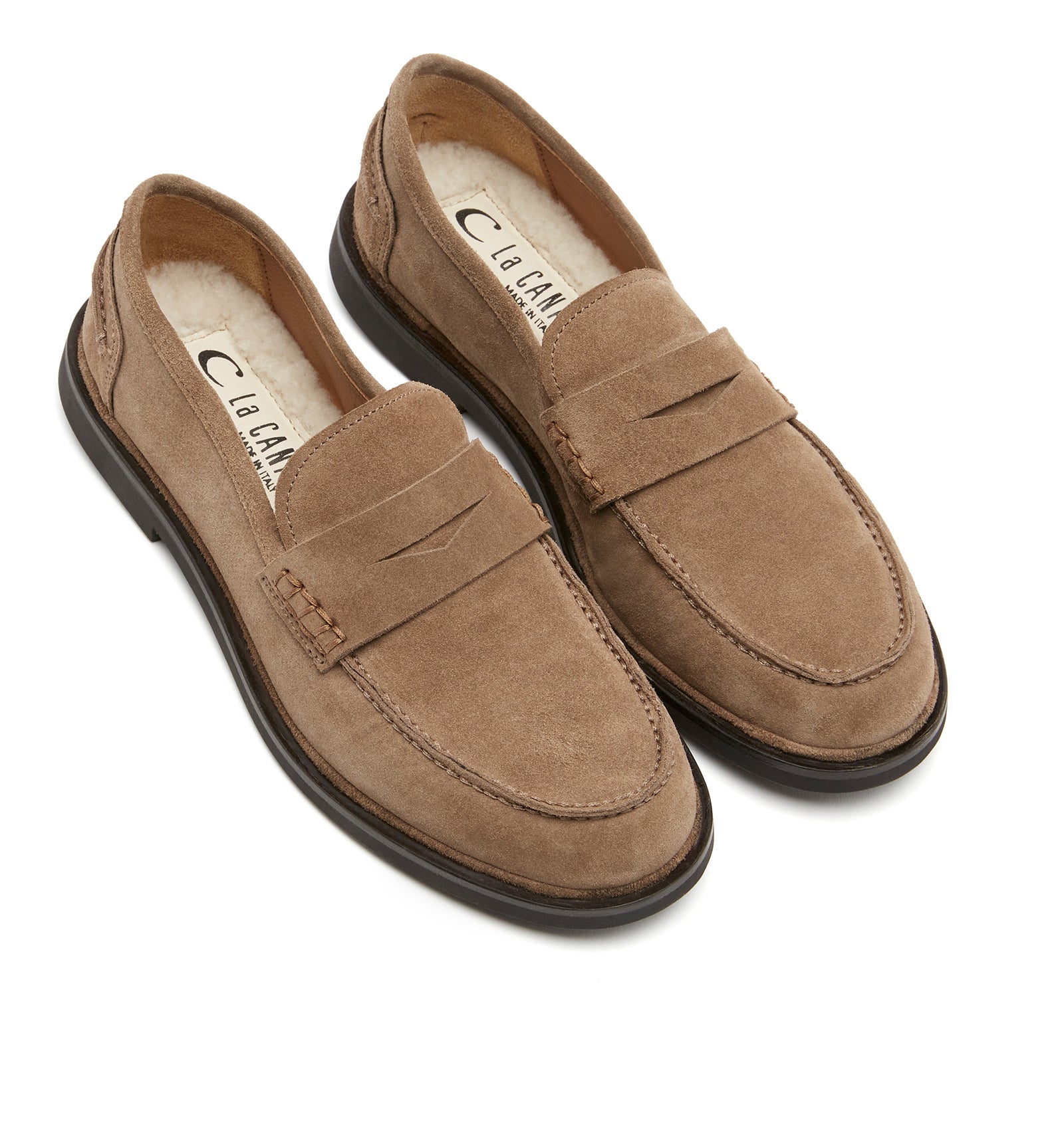 MAGNETIC MOCASSIN EN SUÈDE DOUBLÉ EN MOUTON