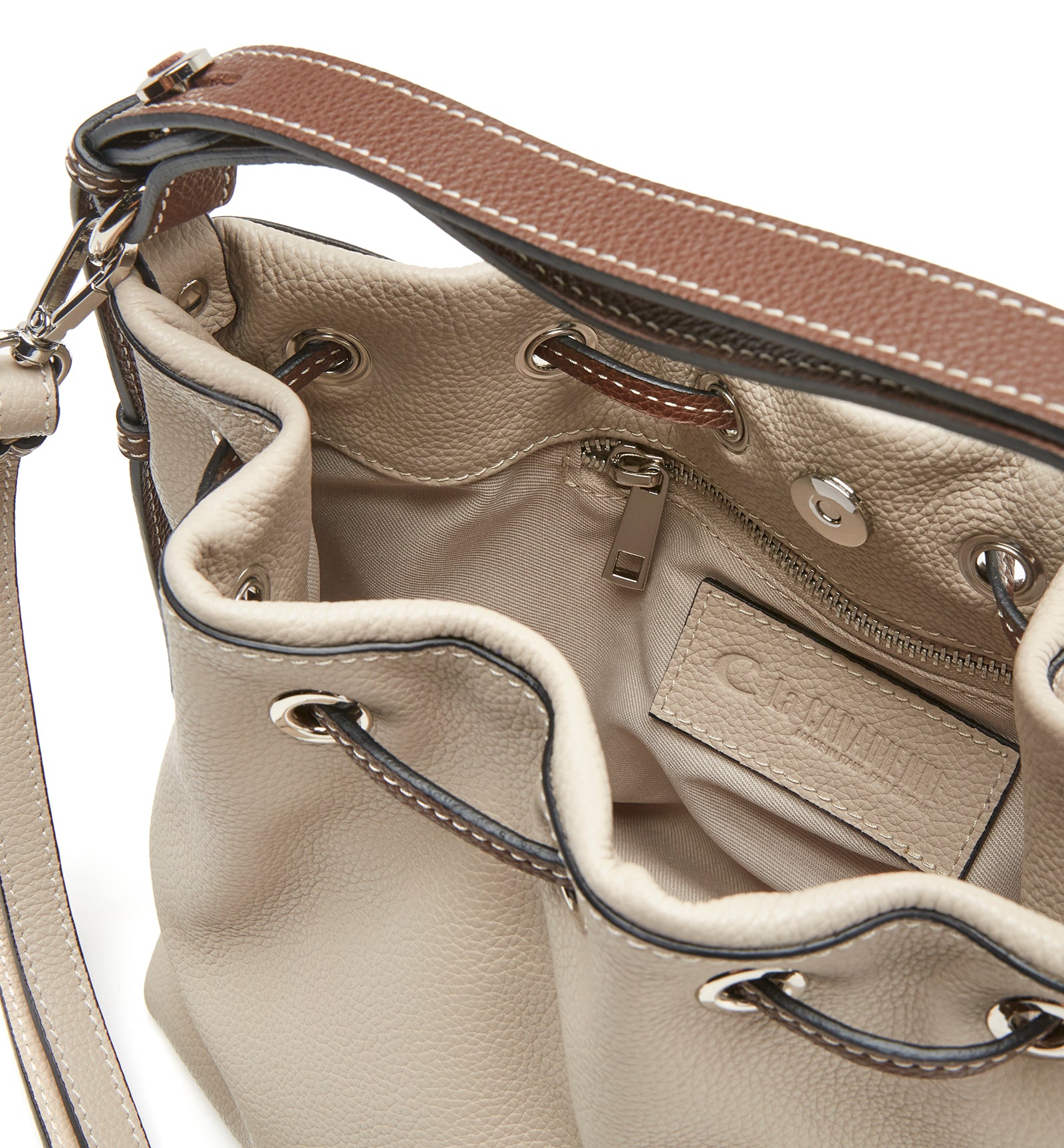 MEERA LEATHER BUCKET BAG