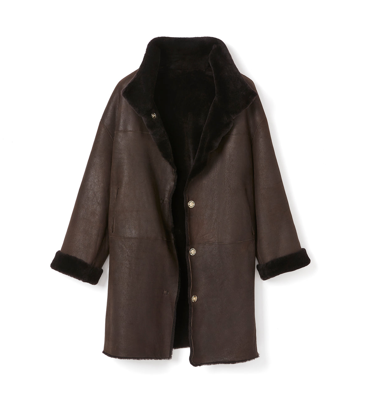 NERO MANTEAU LONG RÉVERSIBLE EN MOUTON — Elément 2 de 34