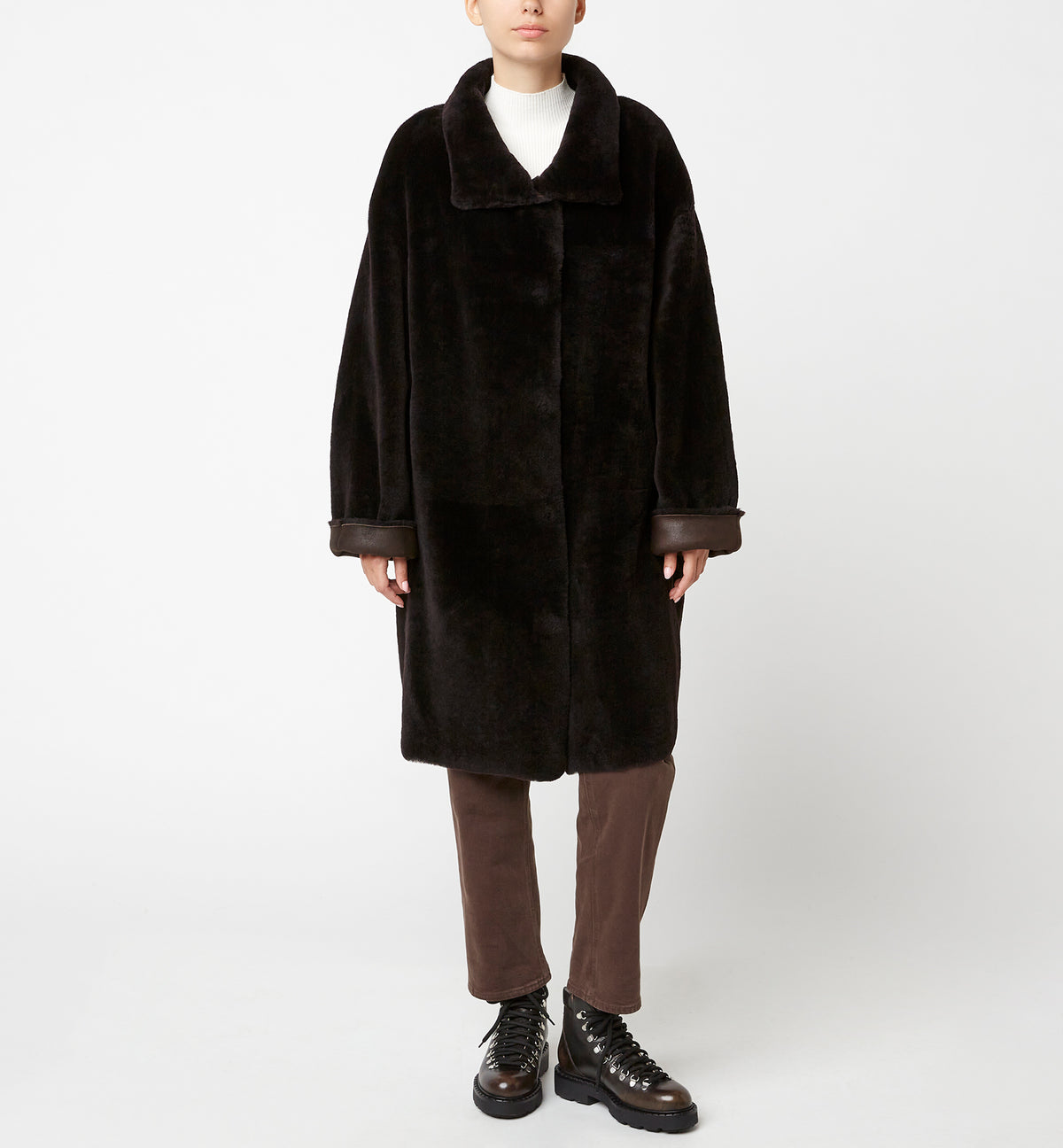 NERO MANTEAU LONG RÉVERSIBLE EN MOUTON — Elément 10 de 34