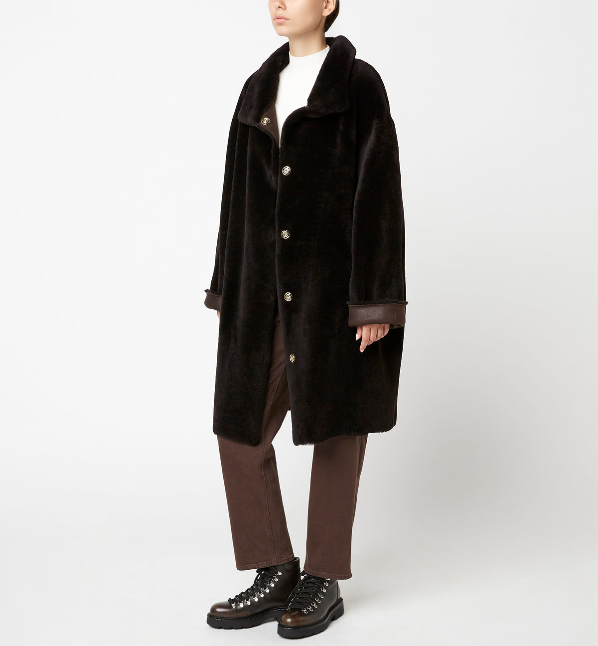 NERO MANTEAU LONG RÉVERSIBLE EN MOUTON — Elément 11 de 34