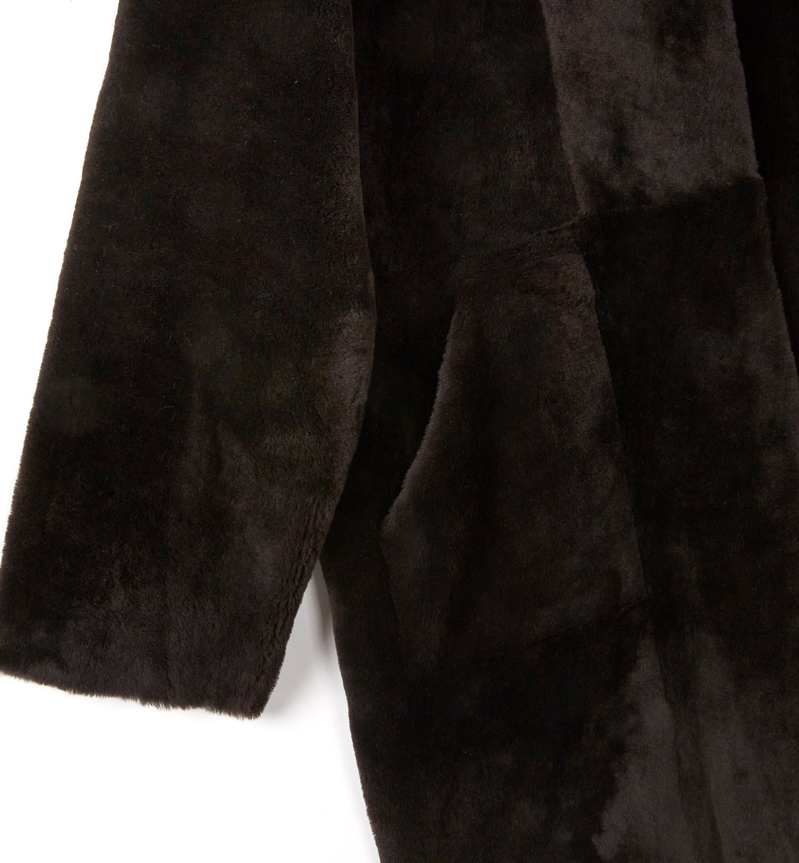 NERO SHEARLING REVERSIBLE LONG COAT