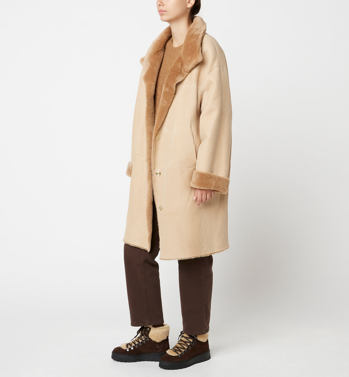 NERO MANTEAU LONG RÉVERSIBLE EN MOUTON — Elément 26 de 34