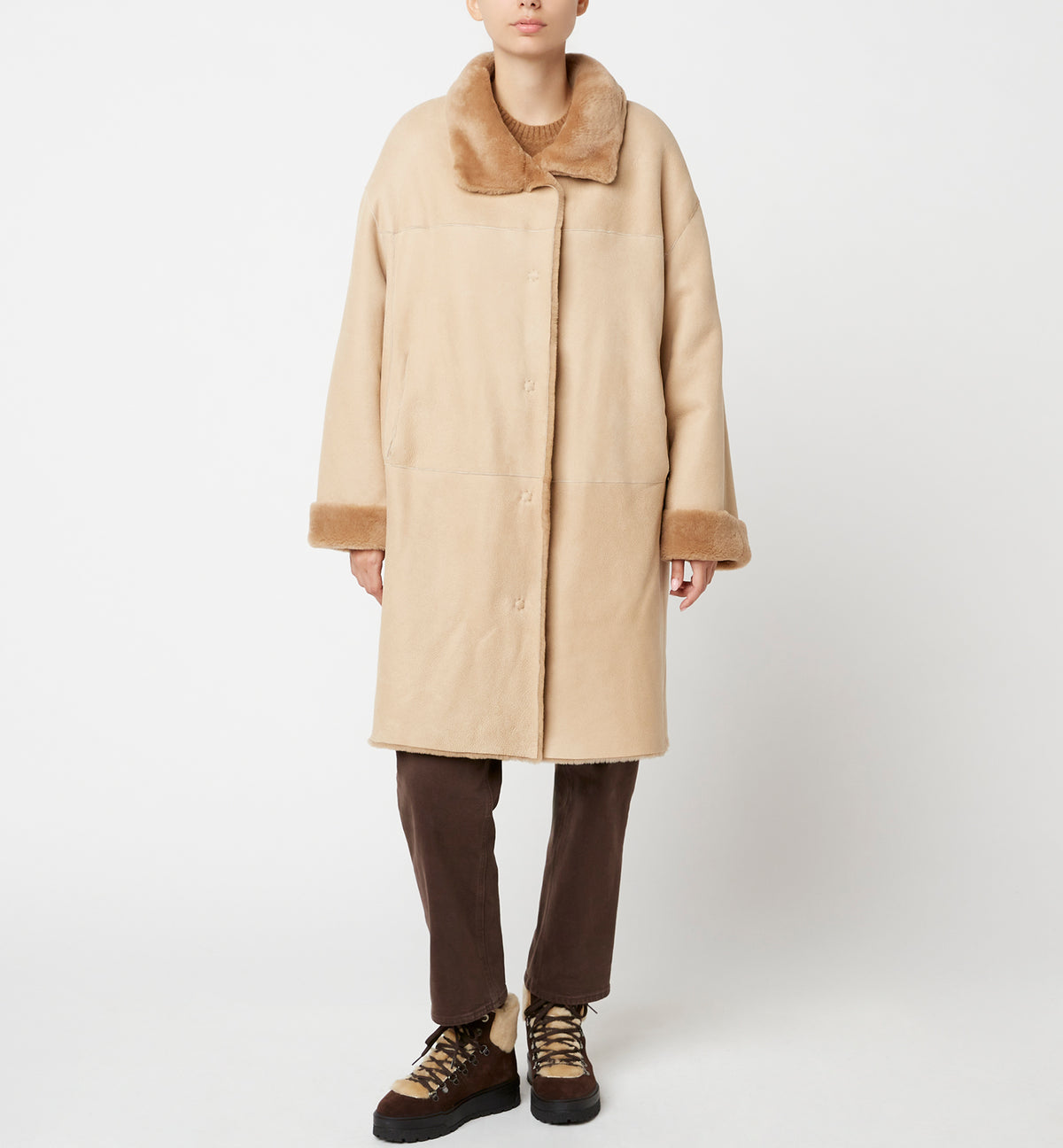 NERO MANTEAU LONG RÉVERSIBLE EN MOUTON — Elément 24 de 34