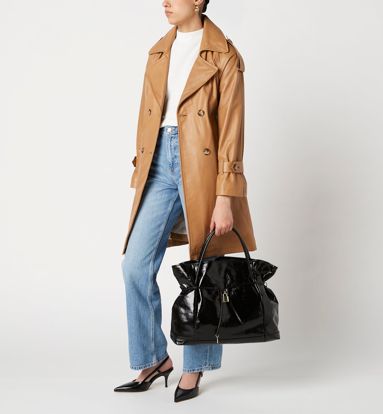 PALMETTO CRINKLE LEATHER TOTE BAG - La Canadienne