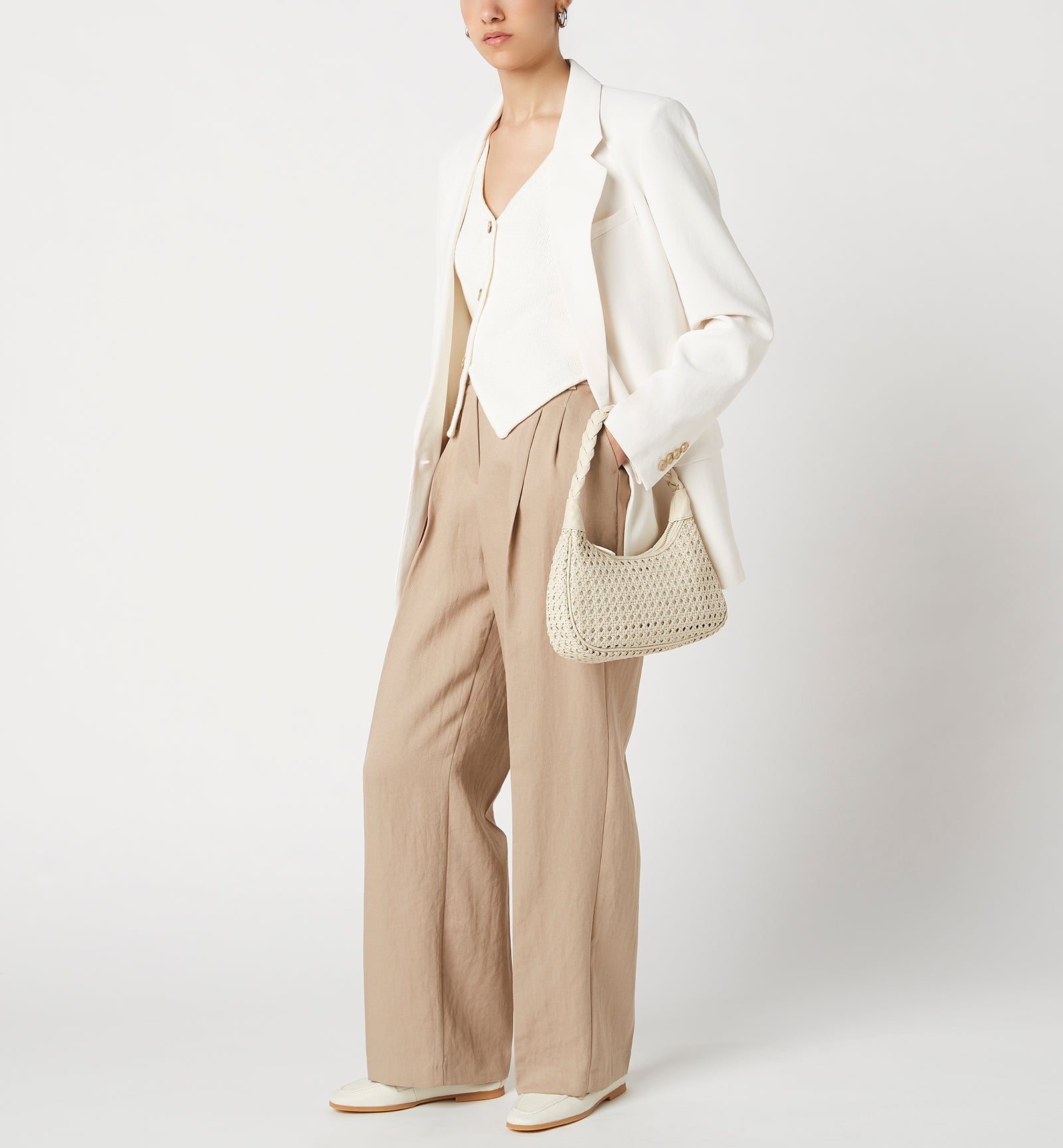 PATTI WOVEN LEATHER SHOULDER BAG - La Canadienne