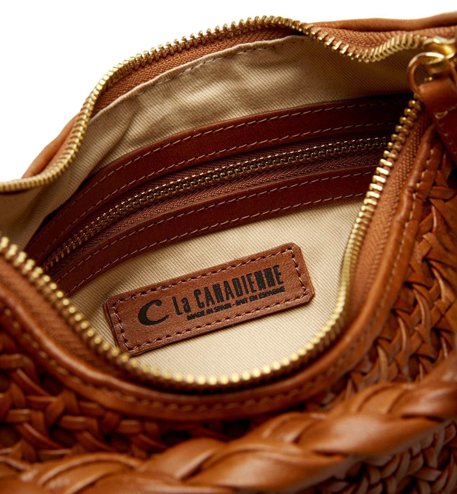PATTI WOVEN LEATHER SHOULDER BAG - La Canadienne