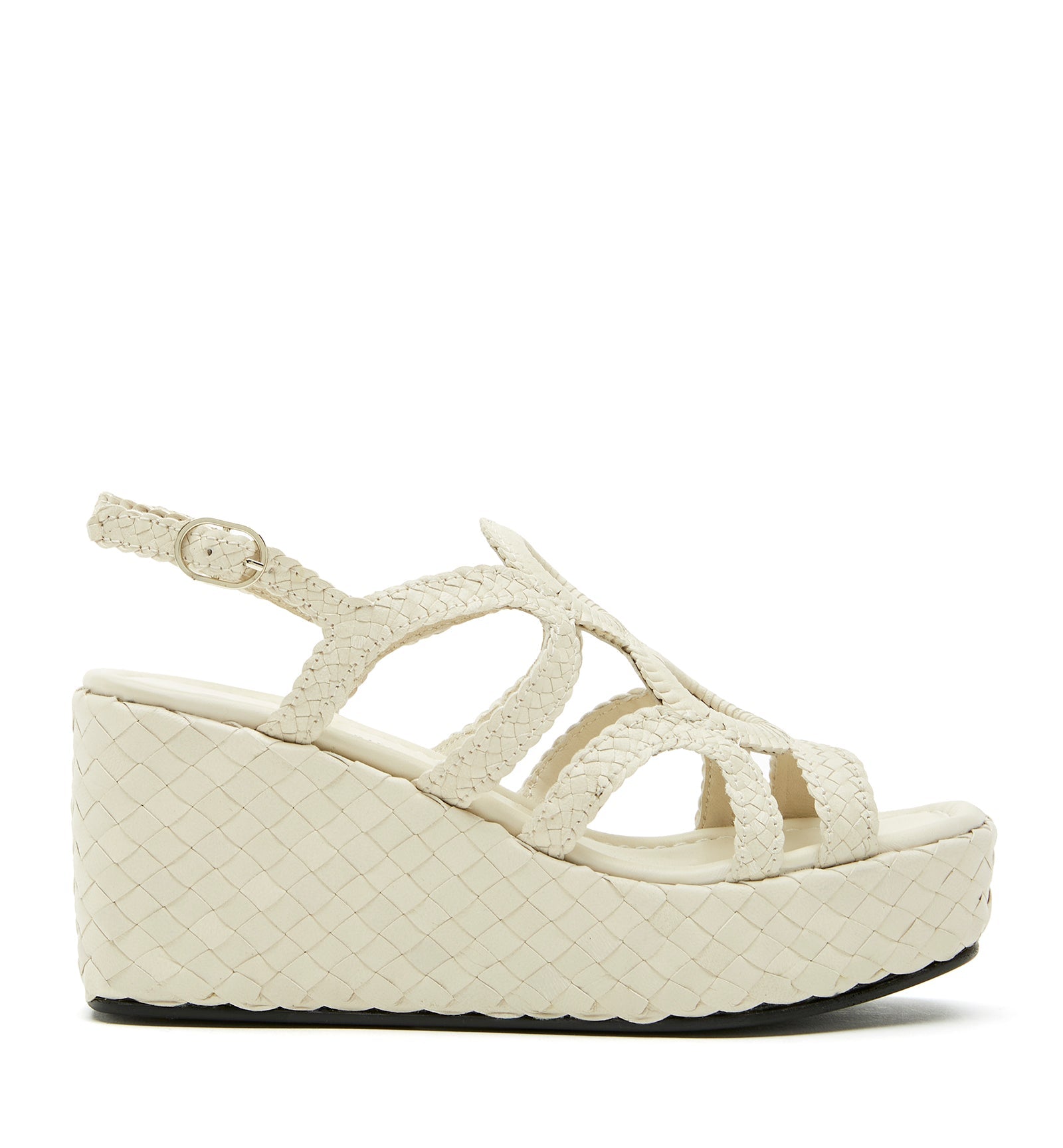 PEPPY WOVEN LEATHER WEDGE SANDAL - La Canadienne