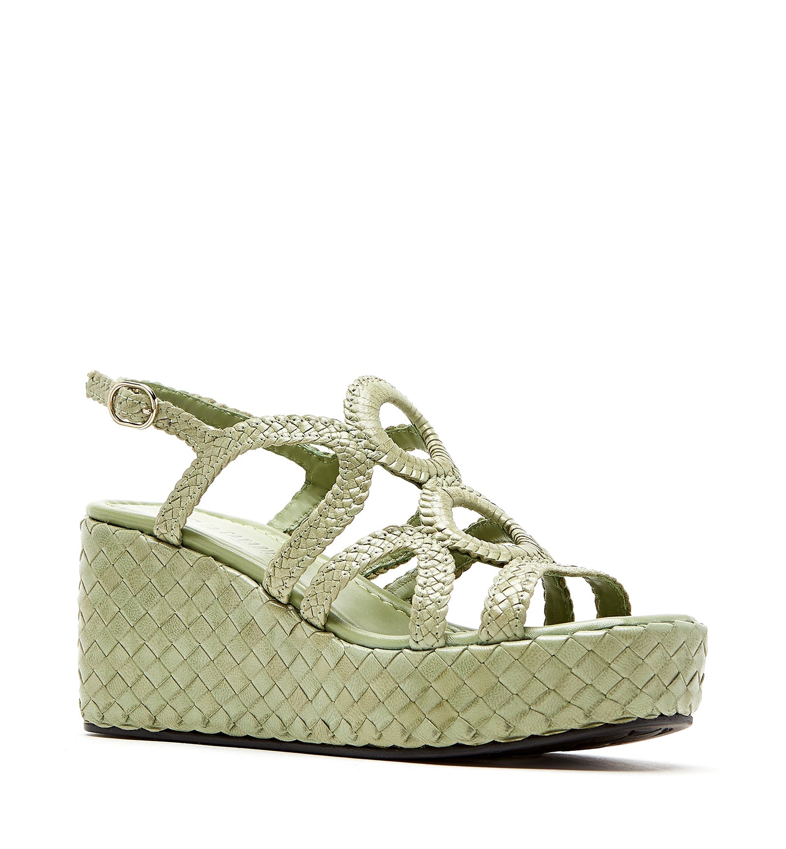 PEPPY WOVEN LEATHER WEDGE SANDAL - La Canadienne
