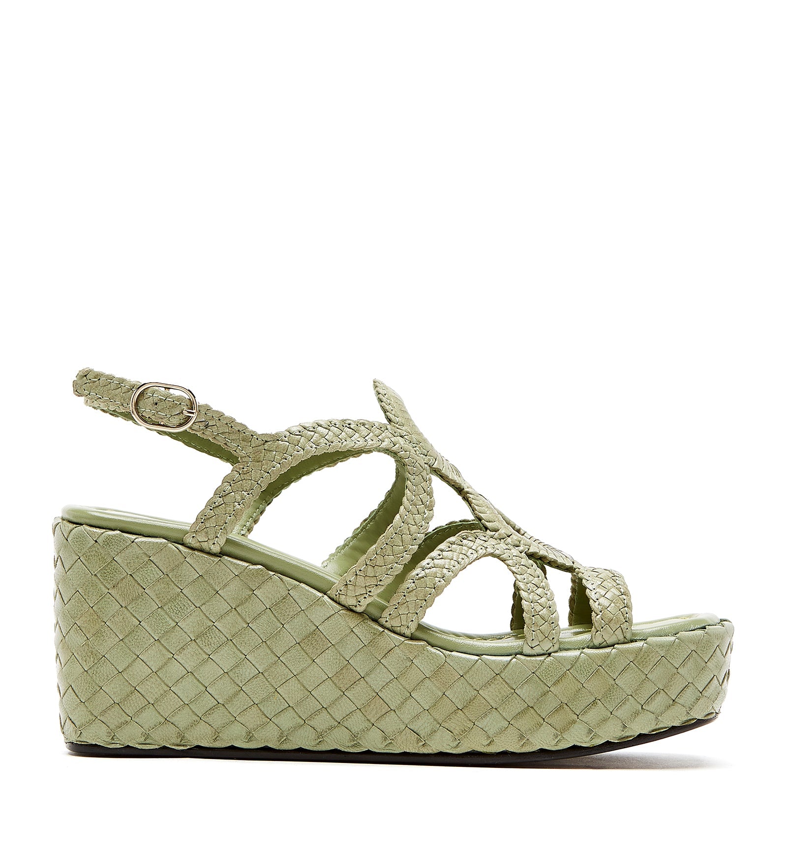 PEPPY WOVEN LEATHER WEDGE SANDAL - La Canadienne