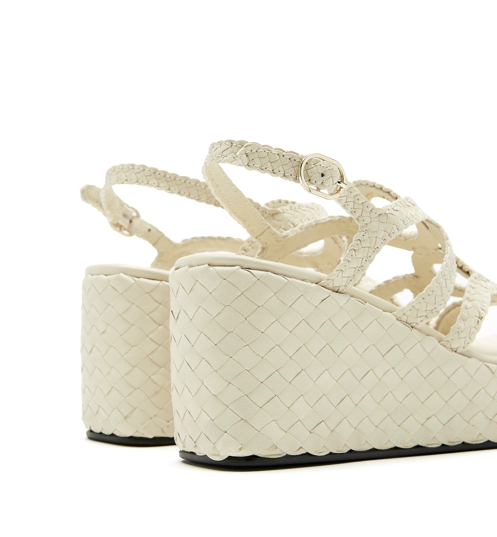 PEPPY WOVEN LEATHER WEDGE SANDAL - La Canadienne