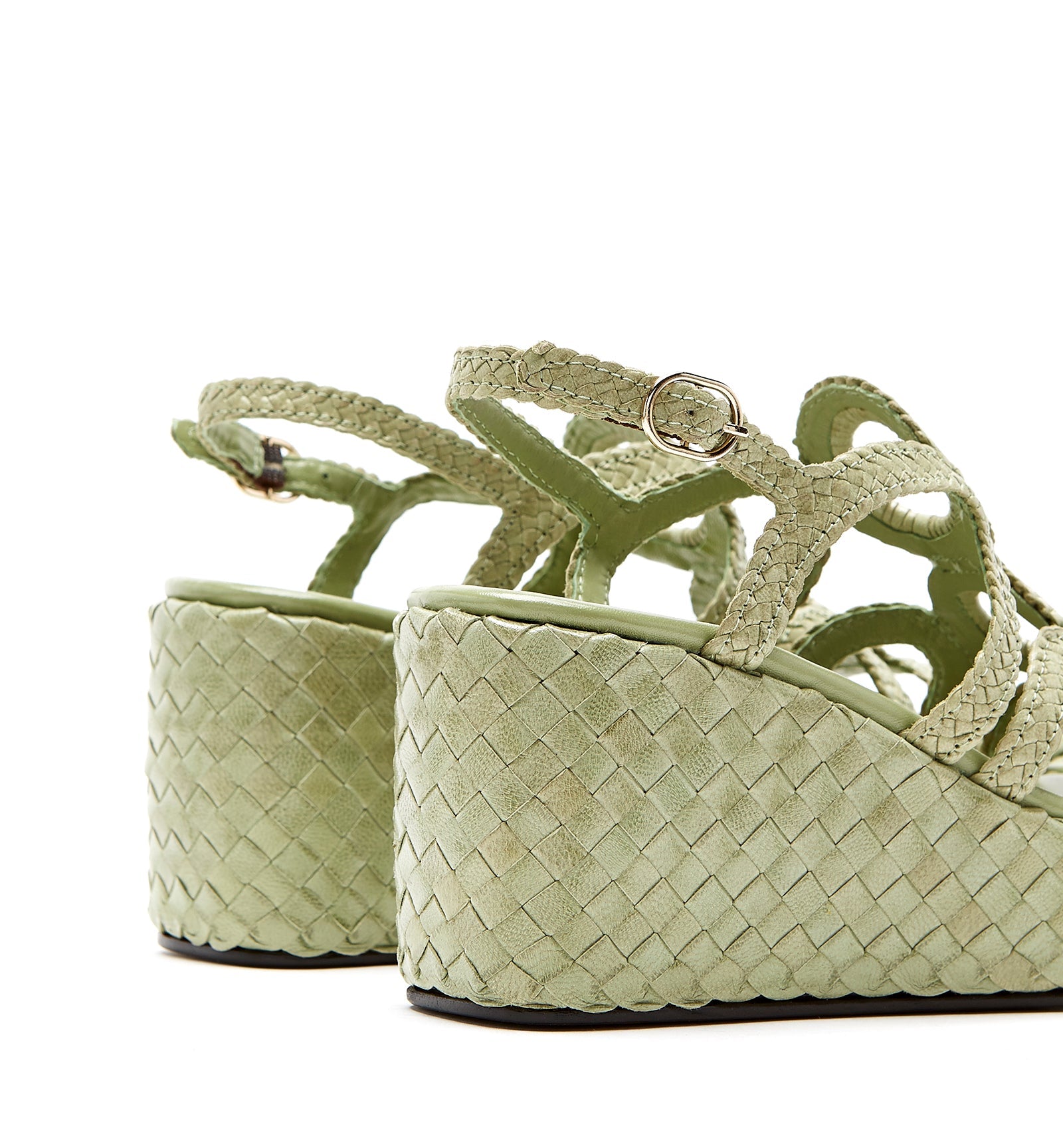 PEPPY WOVEN LEATHER WEDGE SANDAL - La Canadienne