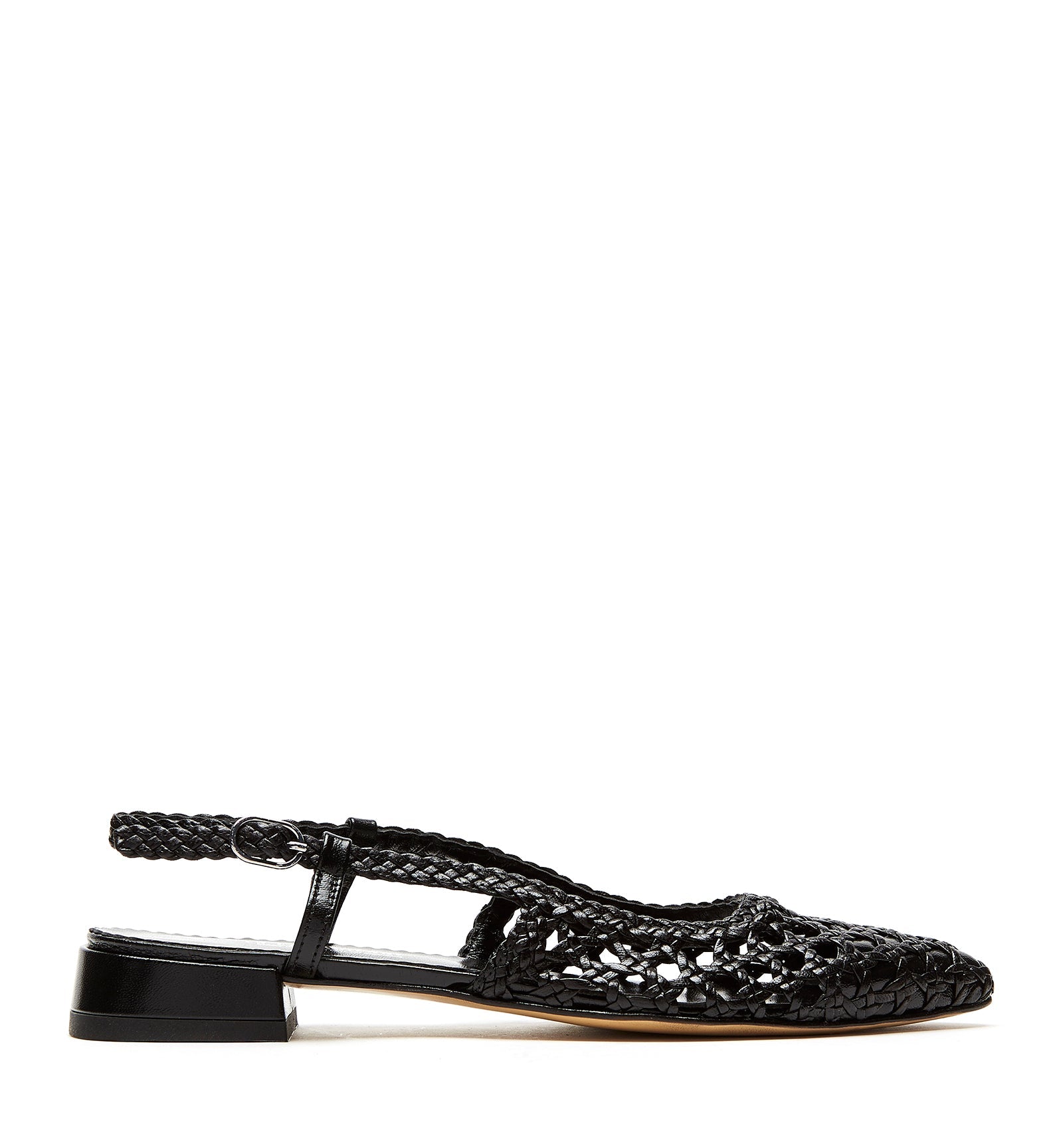 PLAYFUL SLINGBACK WOVEN LEATHER FLAT - La Canadienne