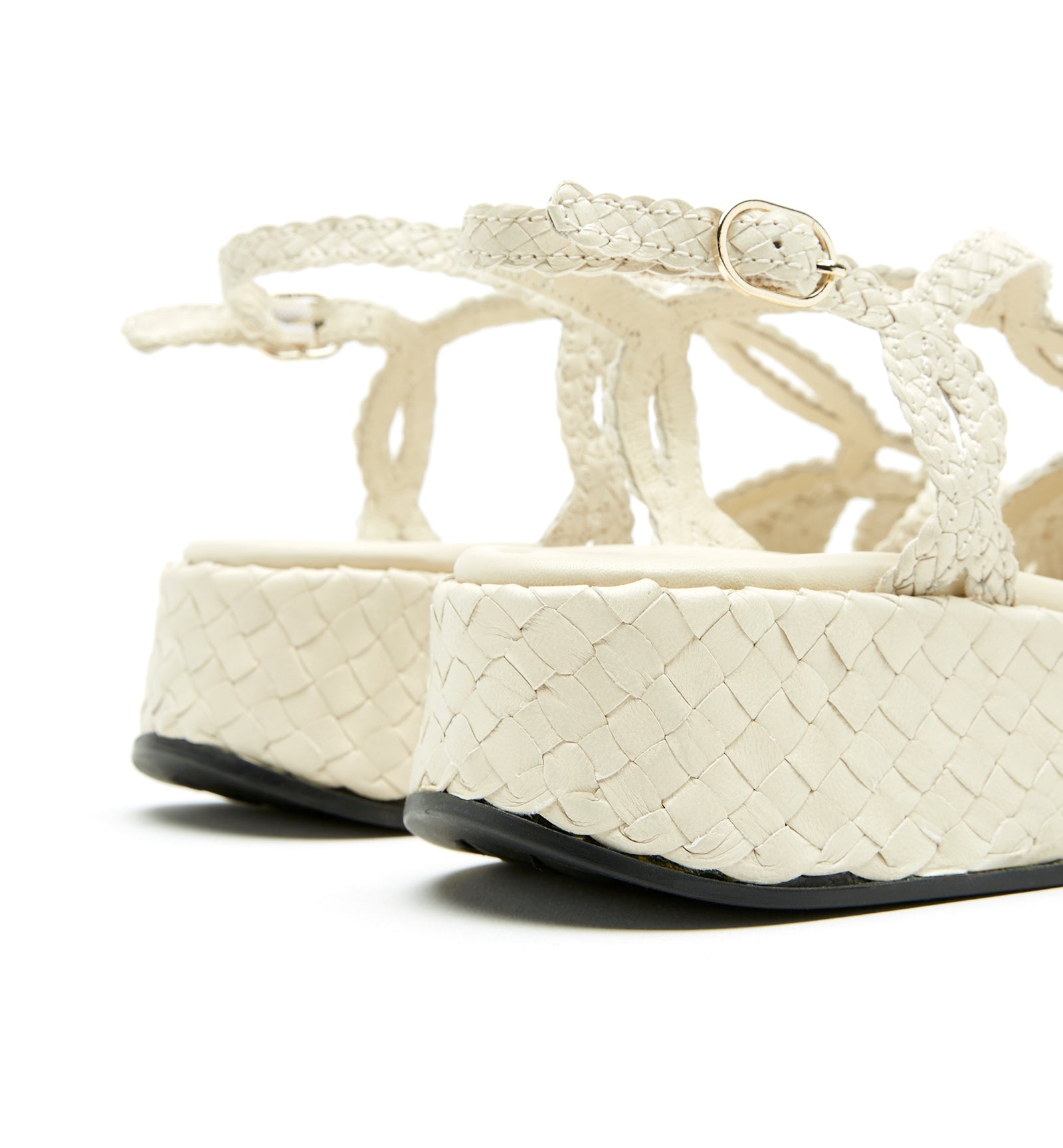 PONY WOVEN LEATHER PLATFORM SANDAL - La Canadienne
