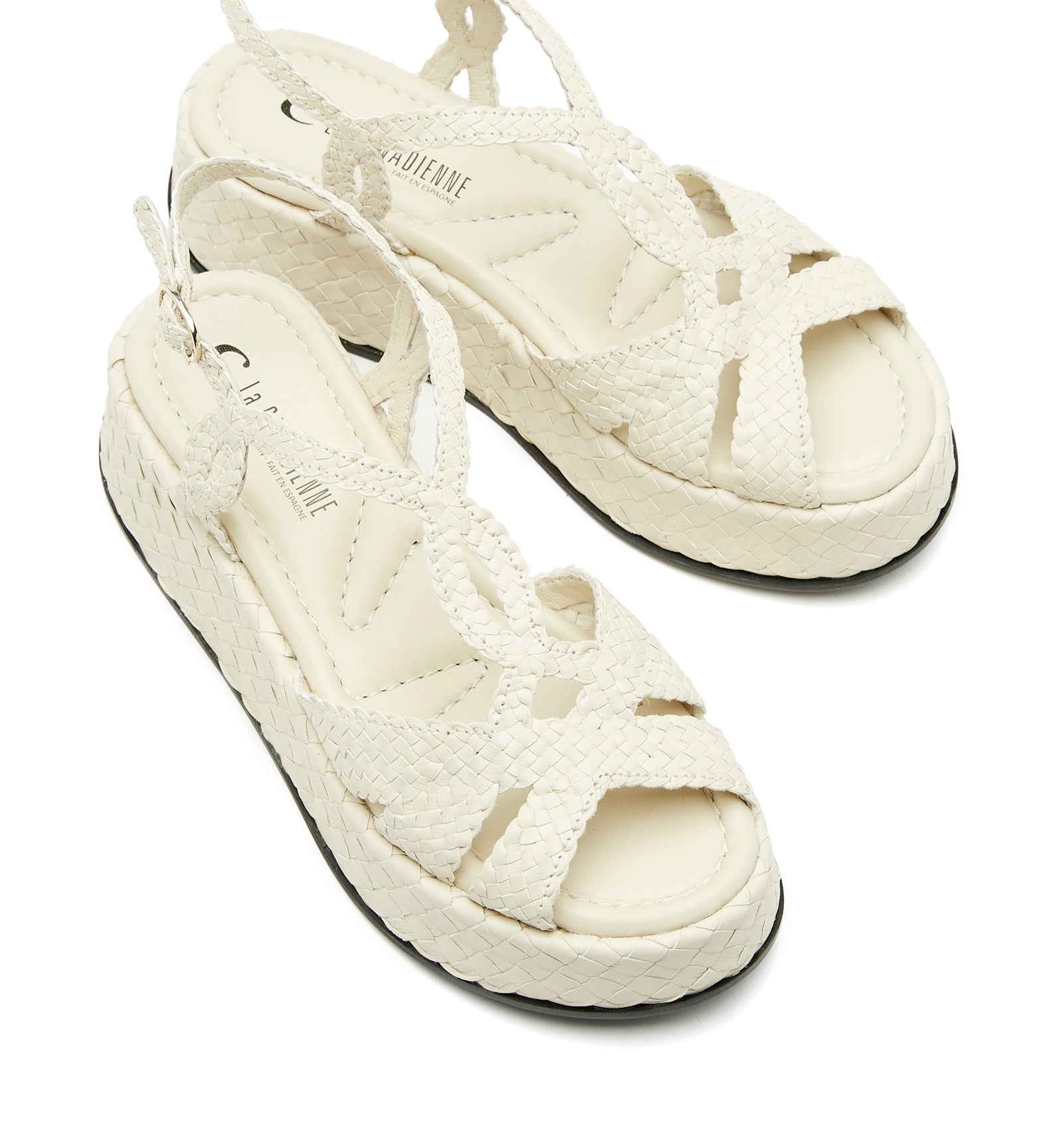 PONY WOVEN LEATHER PLATFORM SANDAL - La Canadienne