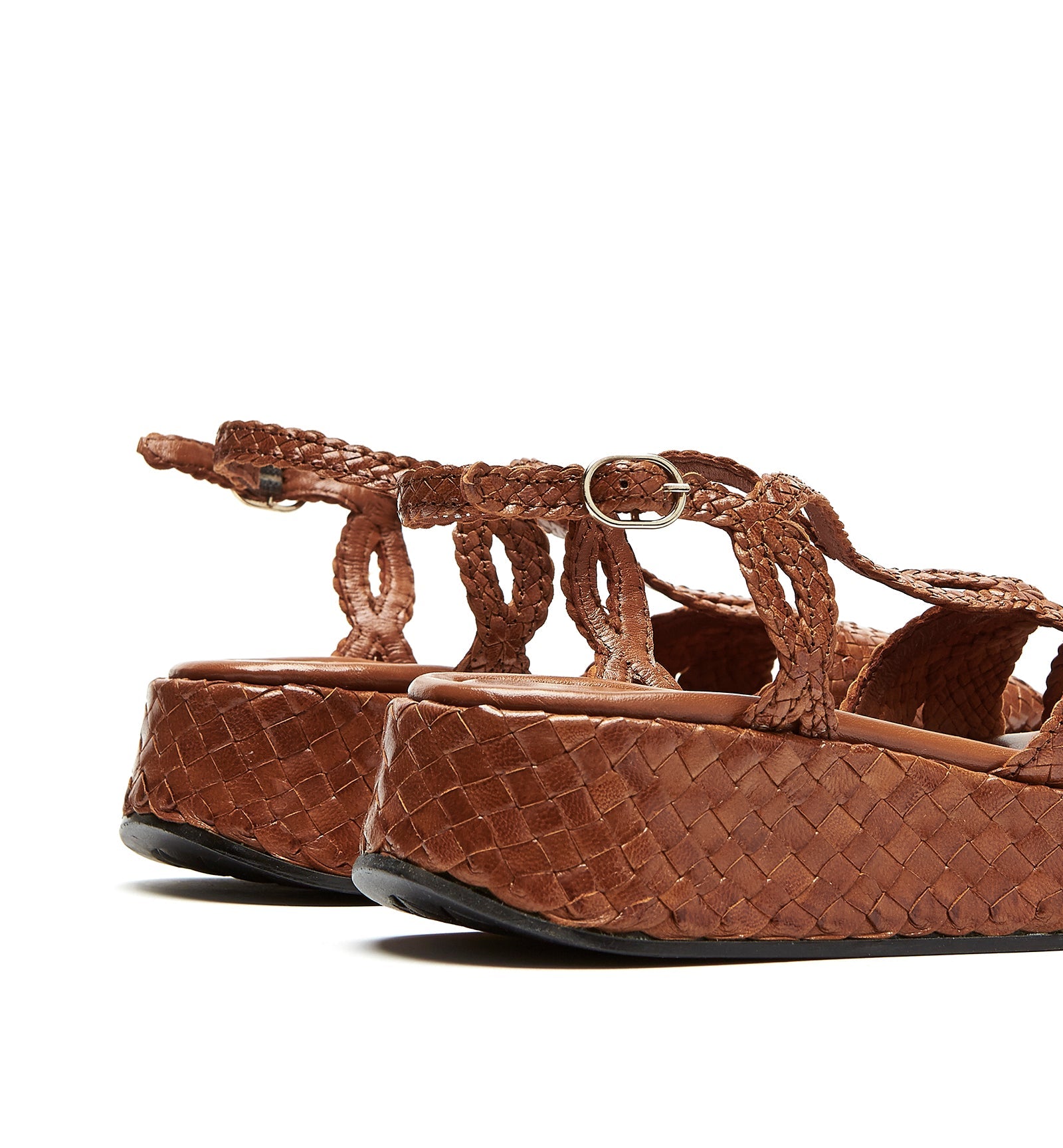 PONY WOVEN LEATHER PLATFORM SANDAL - La Canadienne