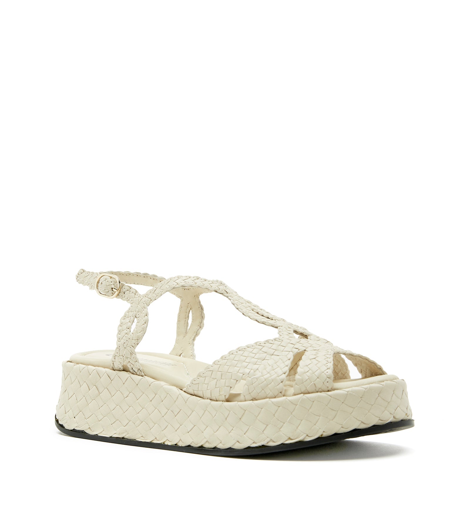 PONY WOVEN LEATHER PLATFORM SANDAL - La Canadienne