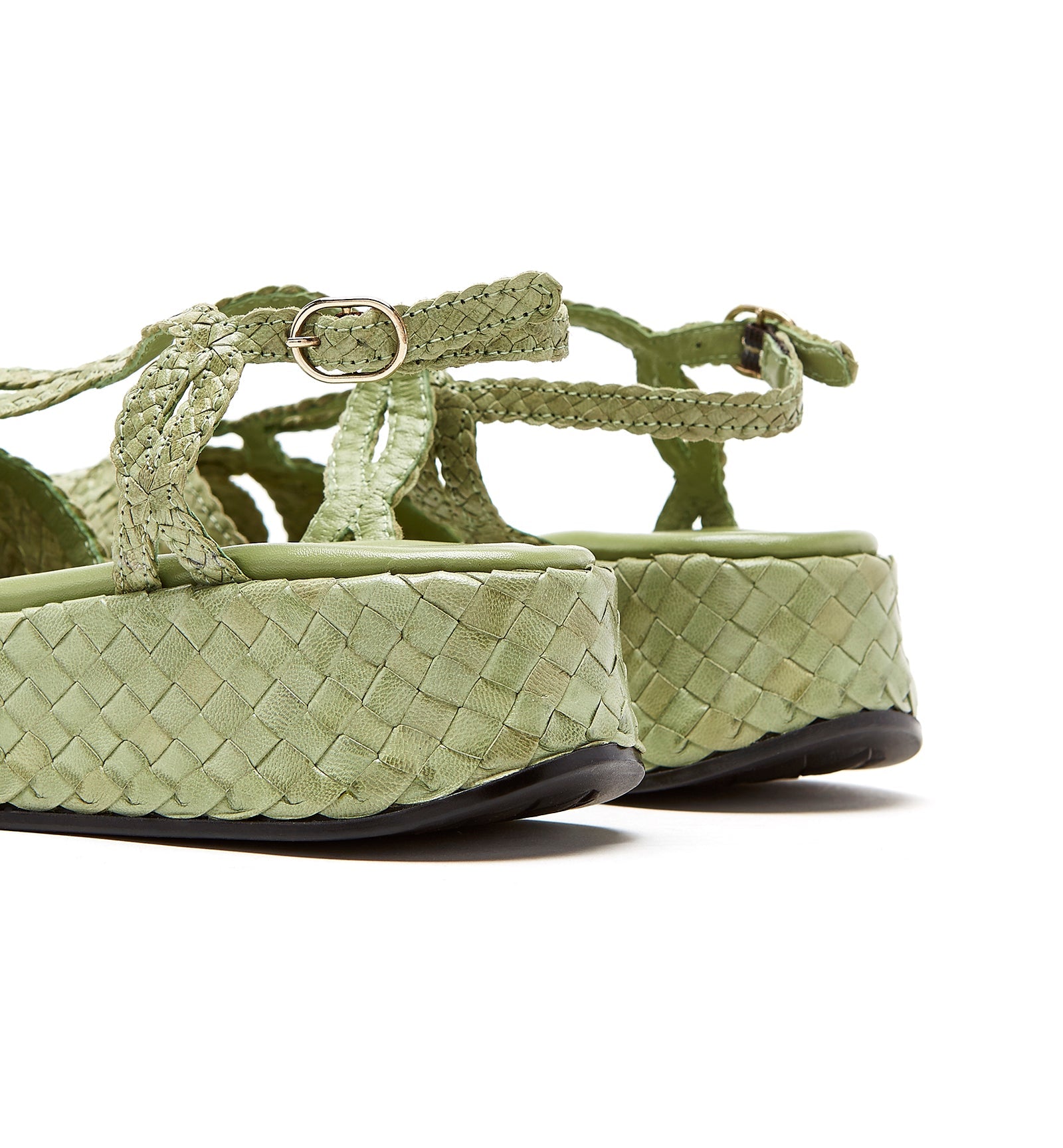 PONY WOVEN LEATHER PLATFORM SANDAL - La Canadienne
