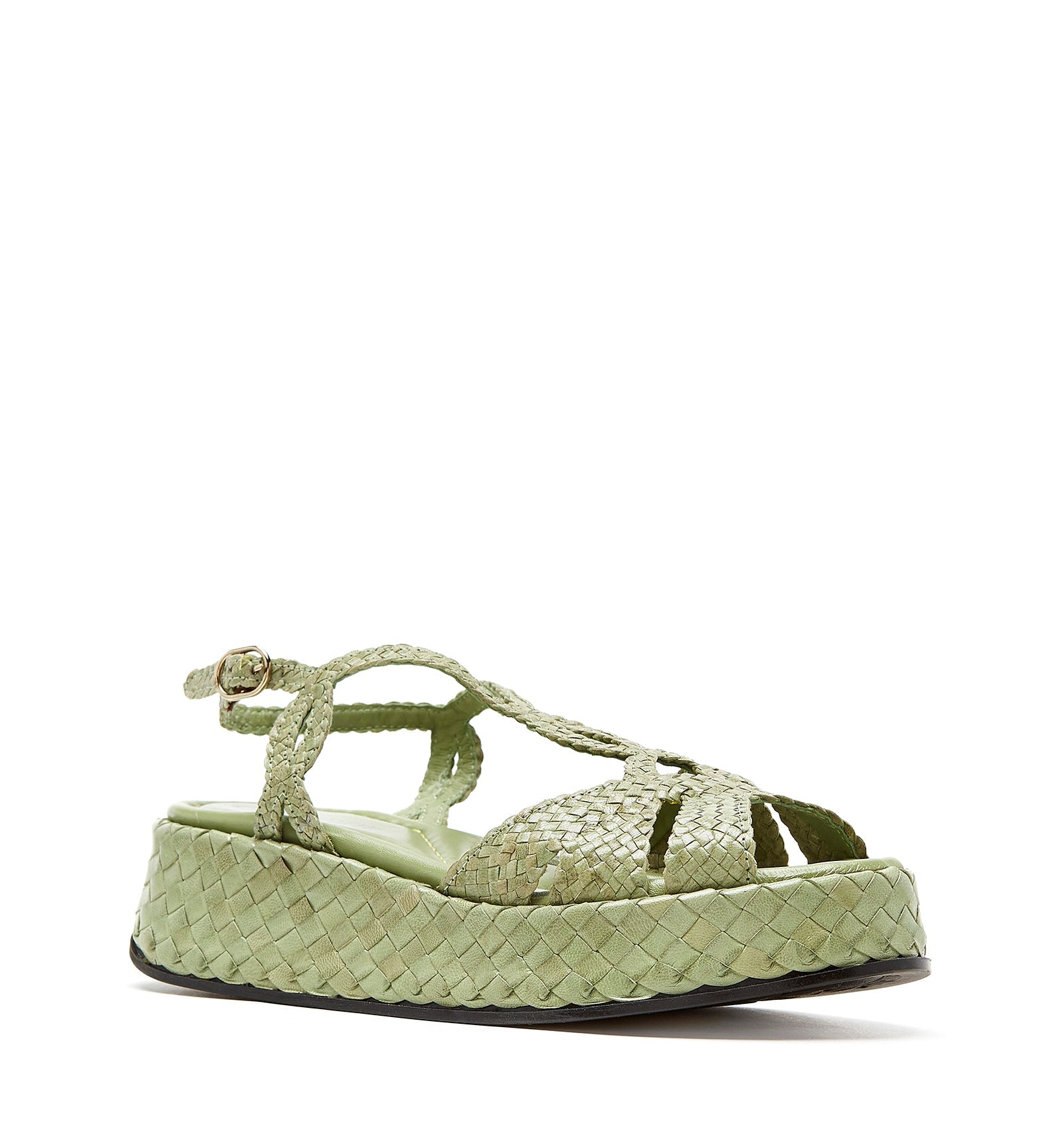 PONY WOVEN LEATHER PLATFORM SANDAL - La Canadienne