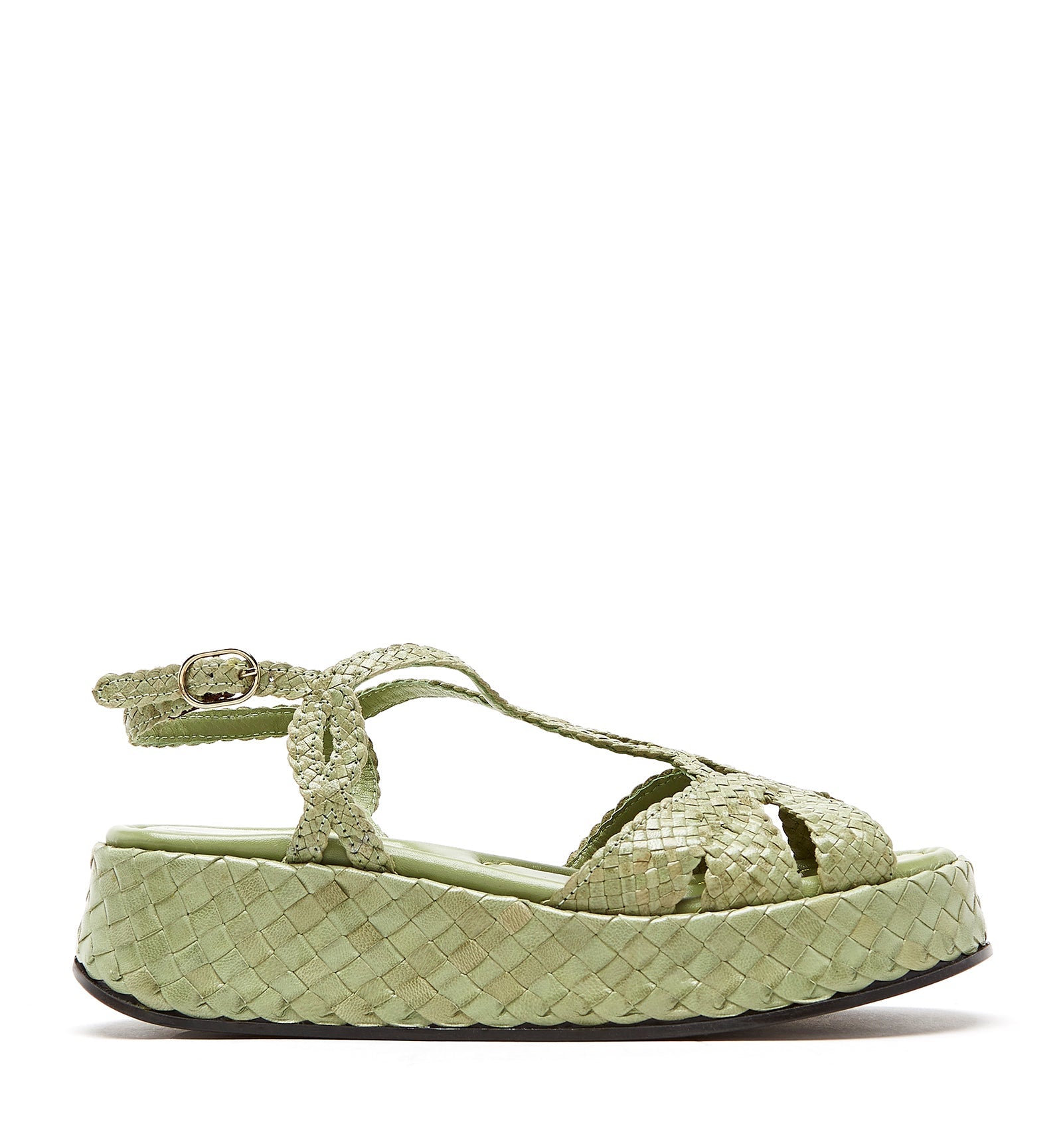 PONY WOVEN LEATHER PLATFORM SANDAL - La Canadienne