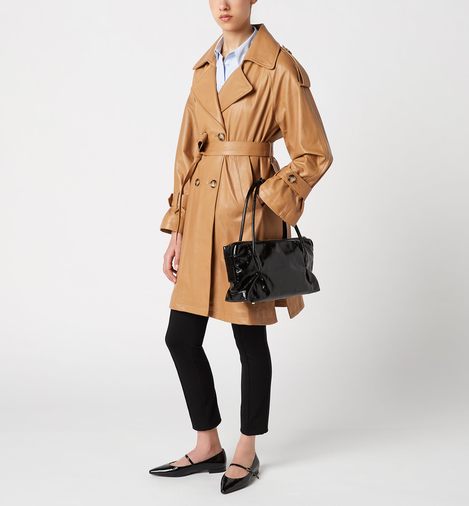 POTEAU CRINKLE LEATHER TOTE BAG - La Canadienne