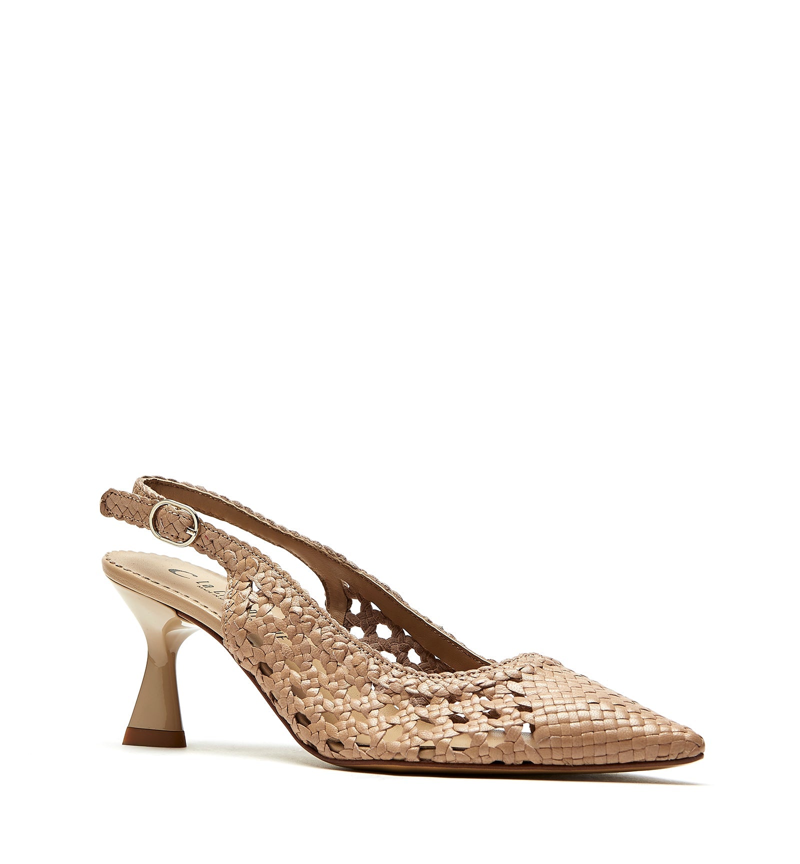 PUMP SLINGBACK WOVEN LEATHER PUMP