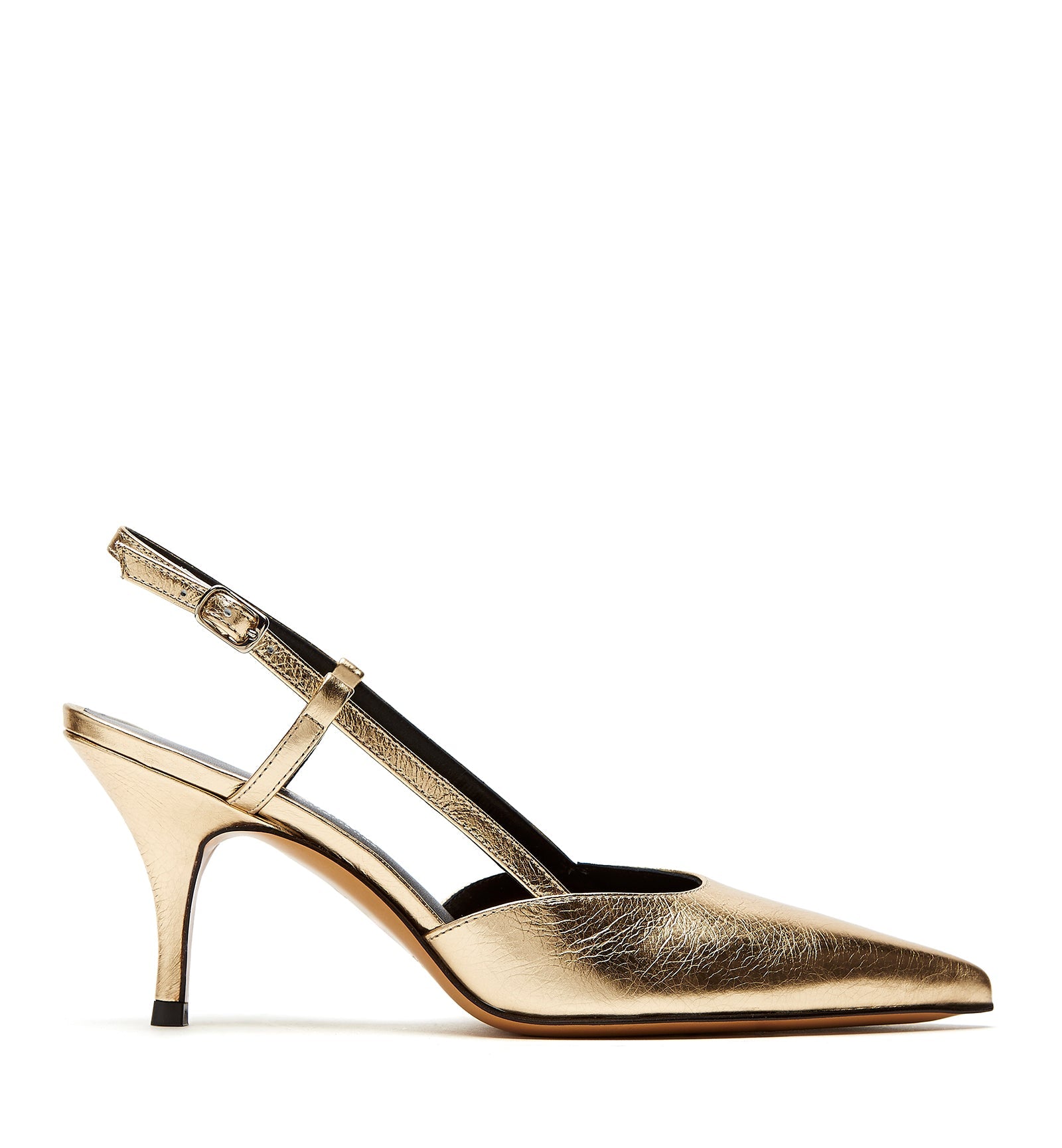 RECRUIT SLINGBACK CRINKLE LEATHER PUMP - La Canadienne