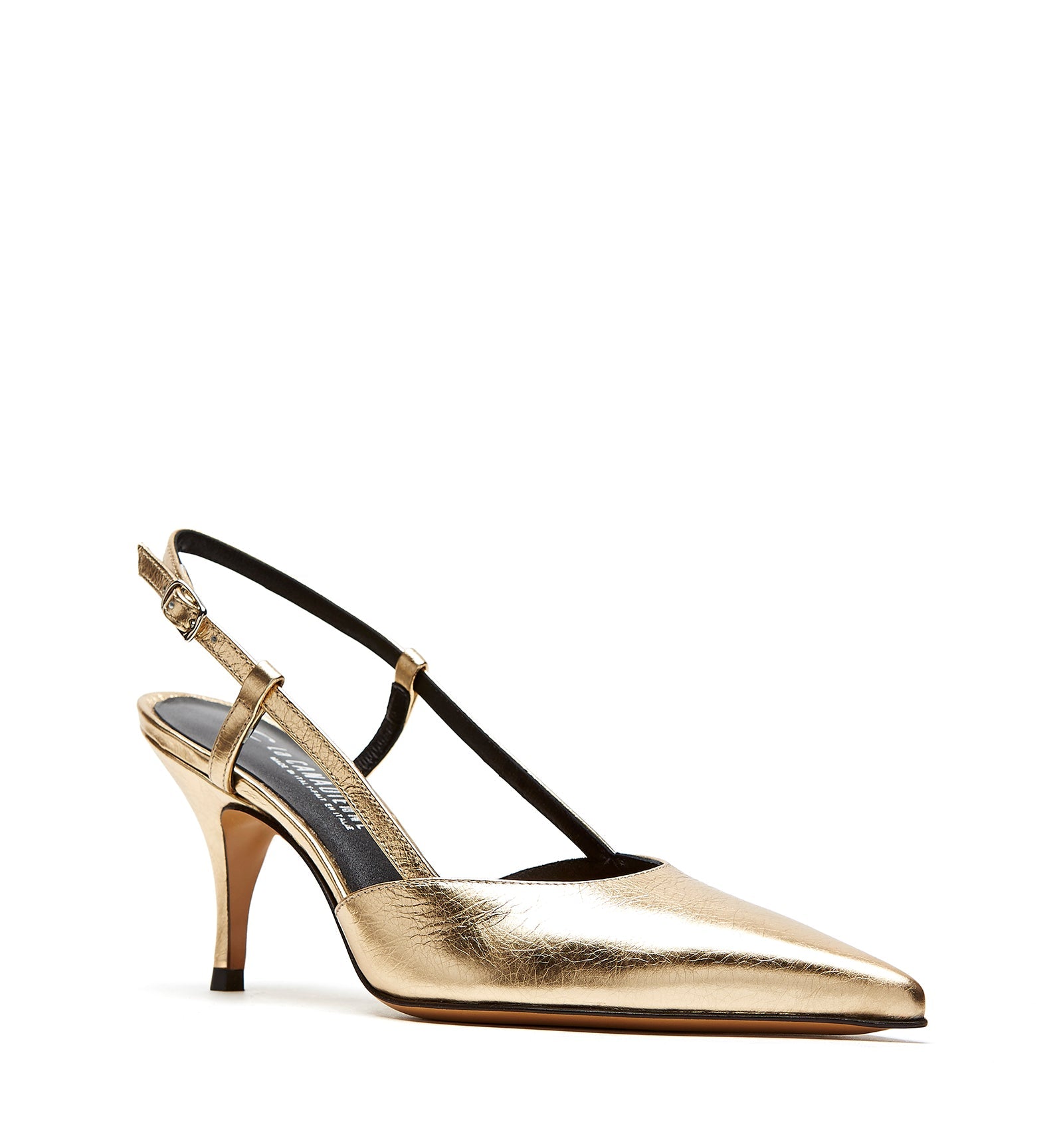RECRUIT SLINGBACK CRINKLE LEATHER PUMP - La Canadienne