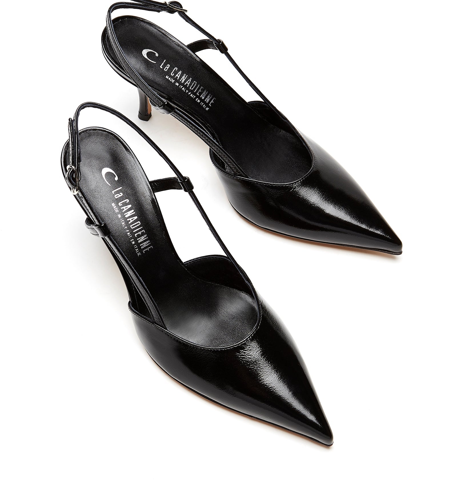 RECRUIT SLINGBACK CRINKLE LEATHER PUMP - La Canadienne