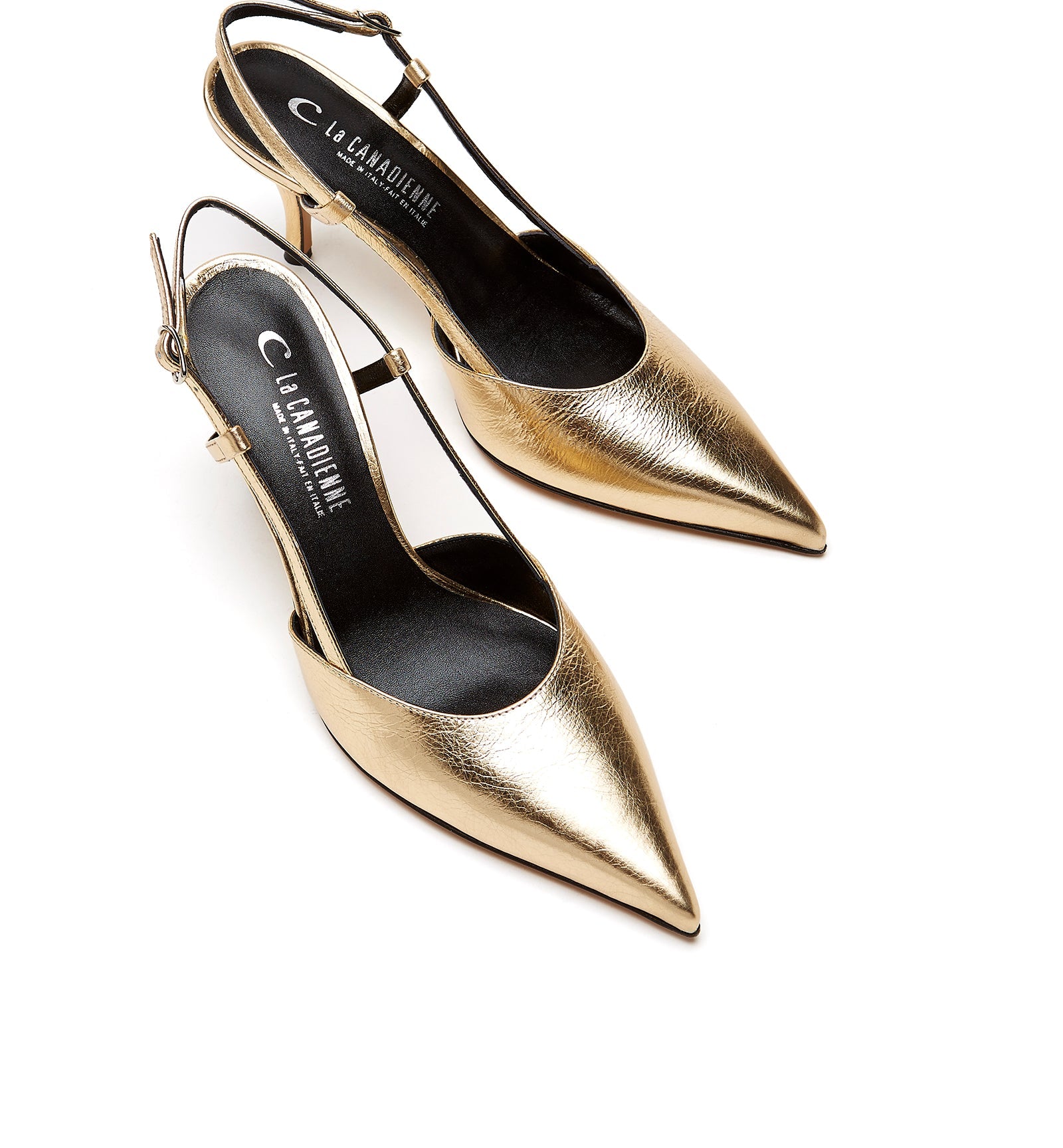 RECRUIT SLINGBACK CRINKLE LEATHER PUMP - La Canadienne
