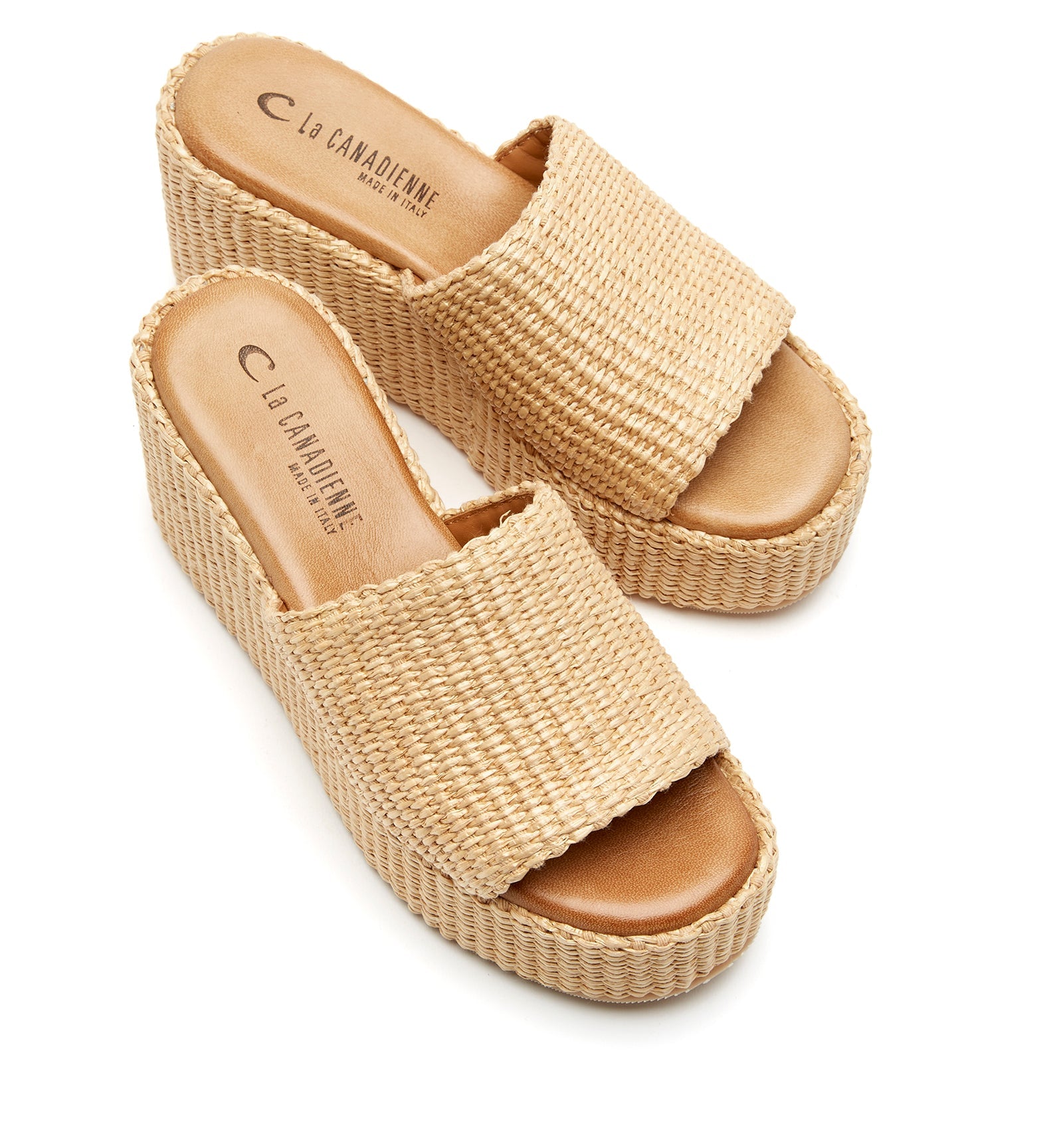 SAMI RAFFIA WEDGE SANDAL - La Canadienne