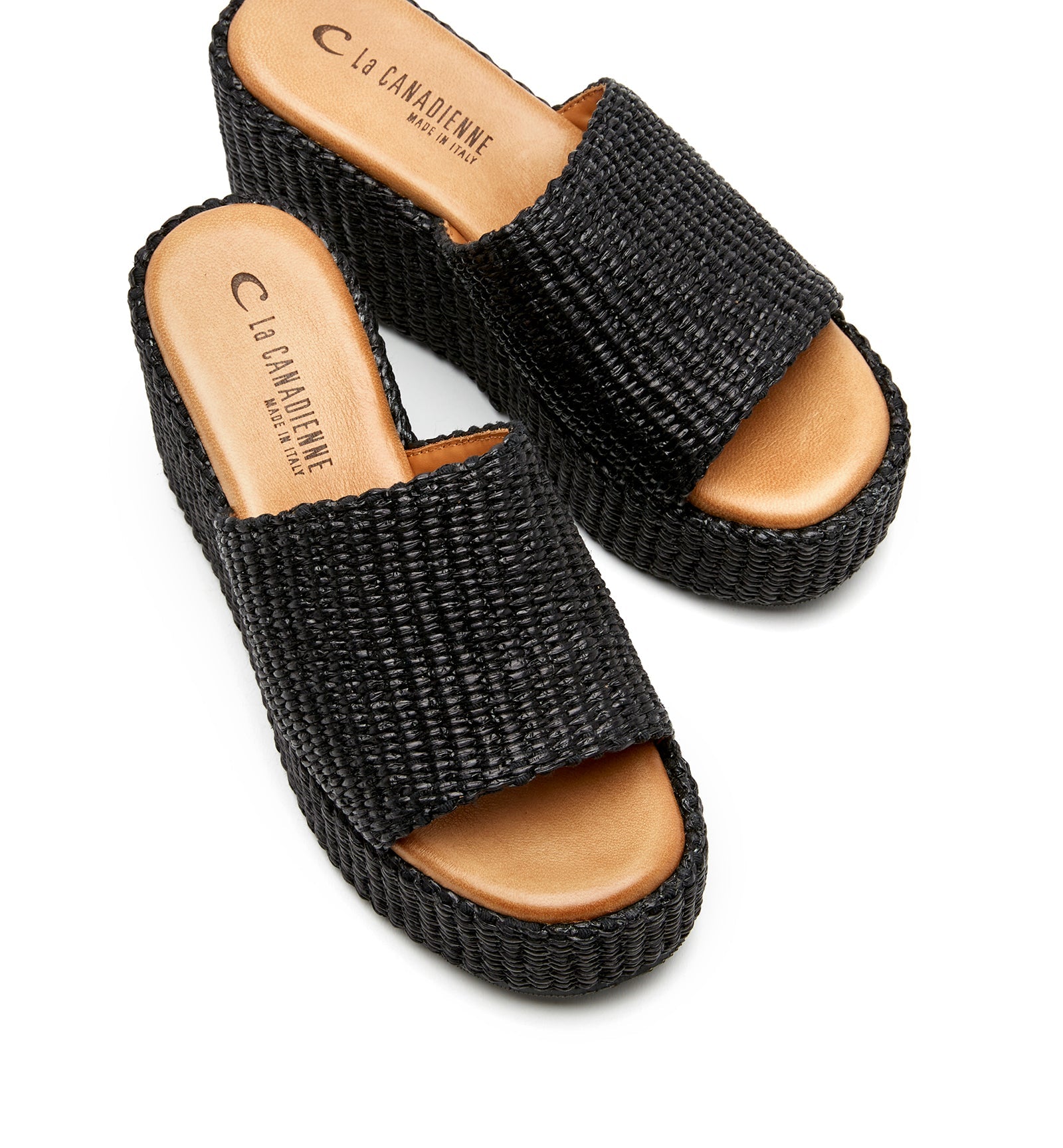 SAMI RAFFIA WEDGE SANDAL - La Canadienne