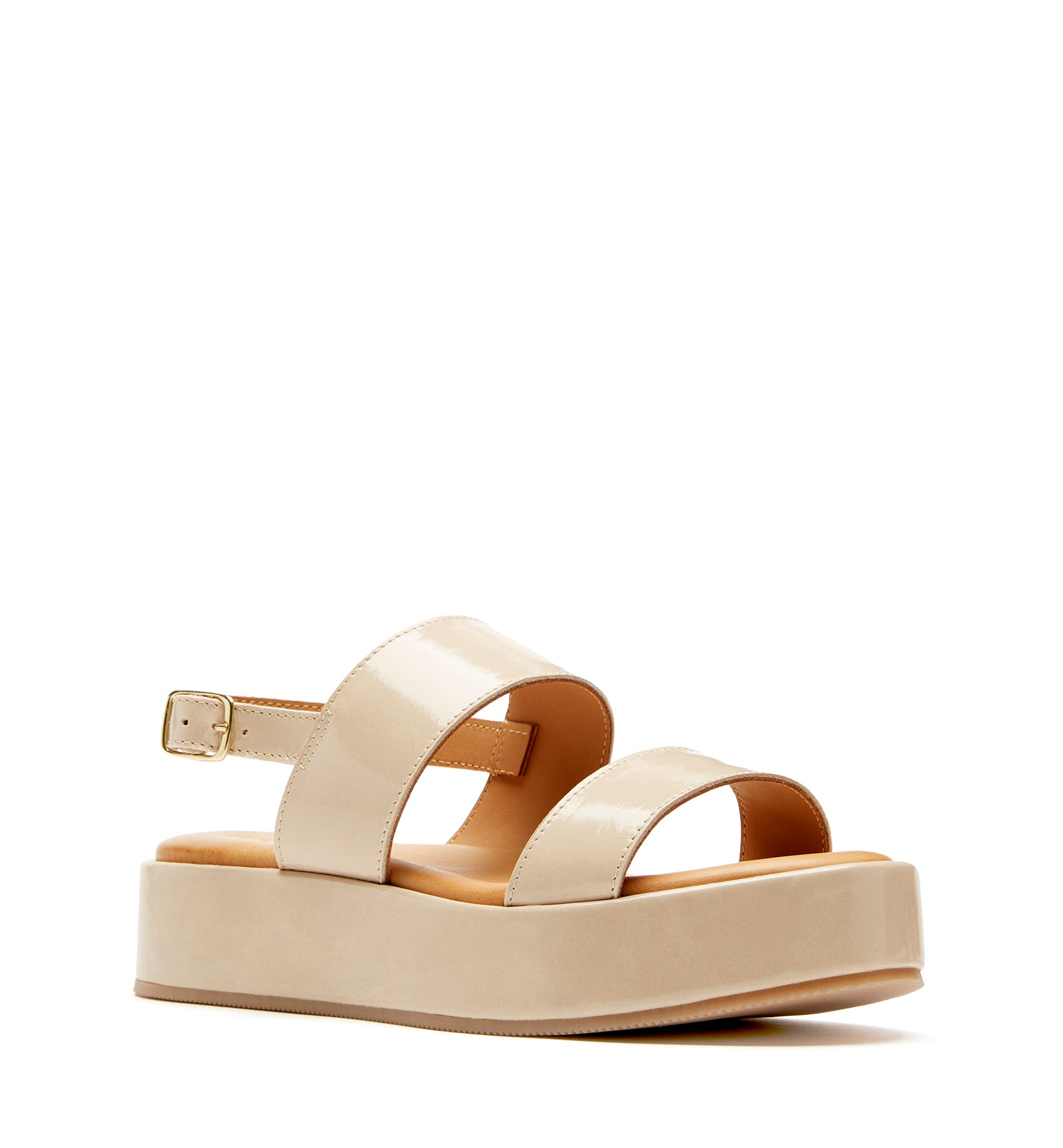 SARAI CRUSHED LEATHER PLATFORM SANDAL