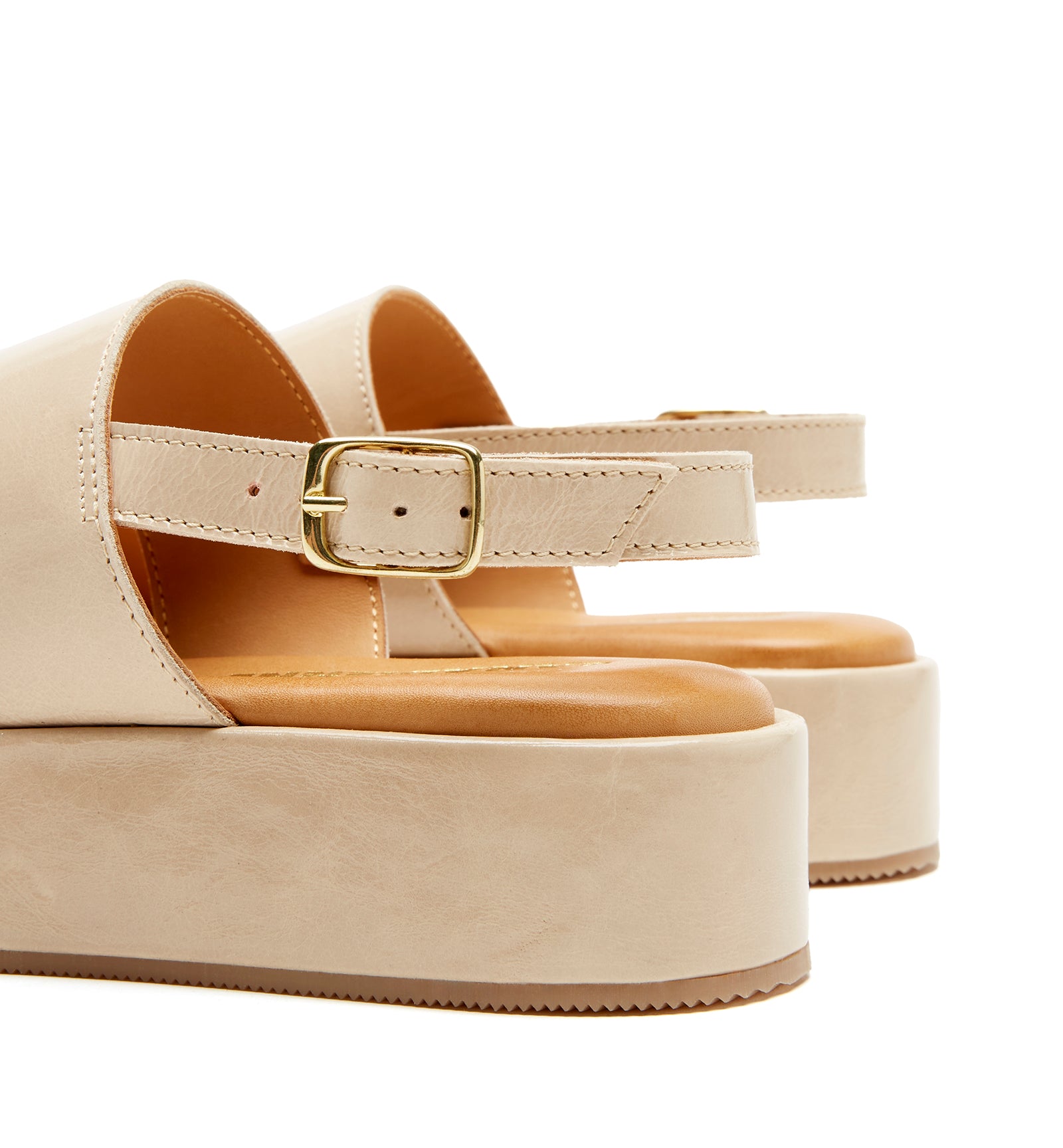SARAI CRUSHED LEATHER PLATFORM SANDAL