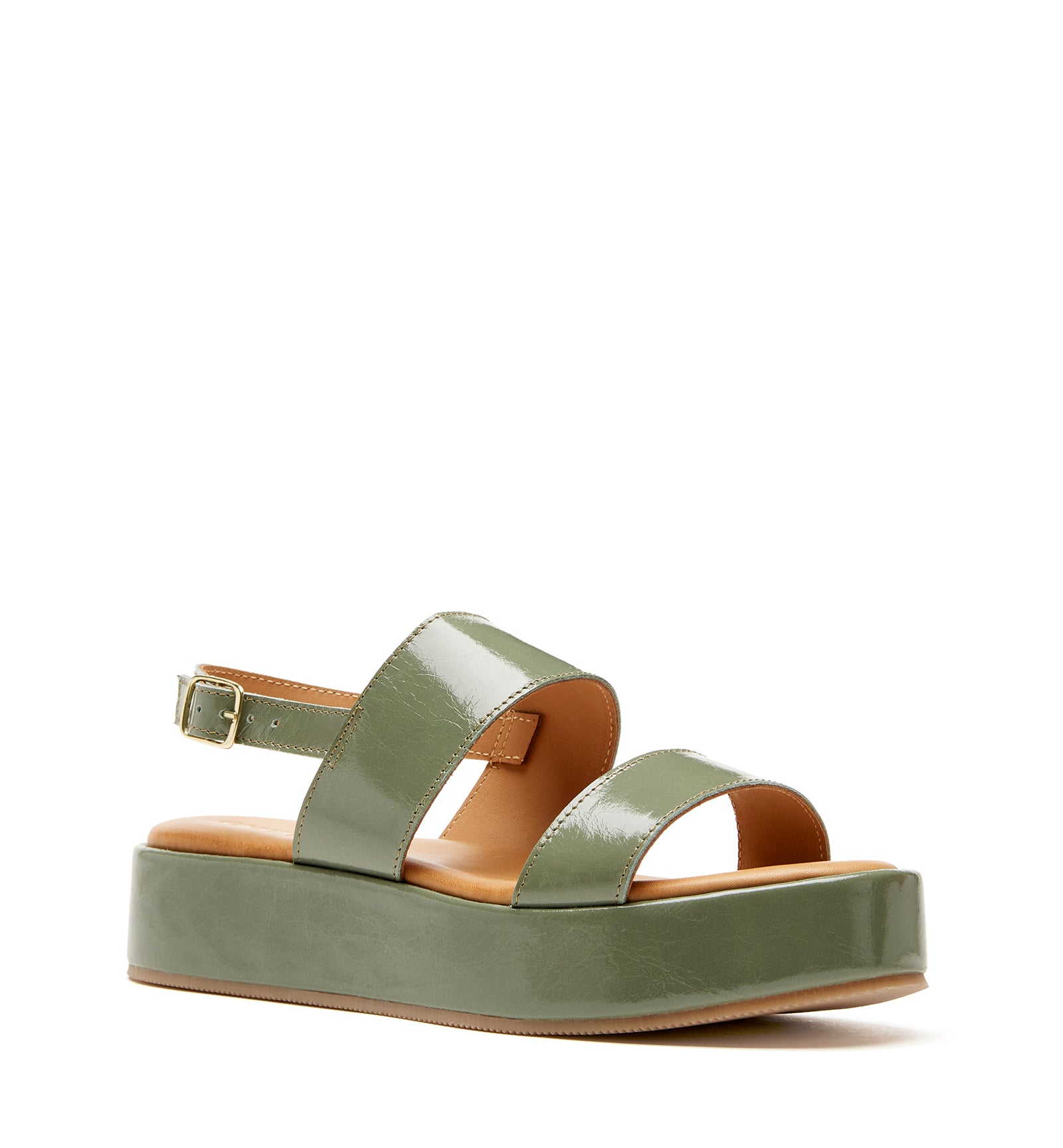 SARAI CRUSHED LEATHER PLATFORM SANDAL