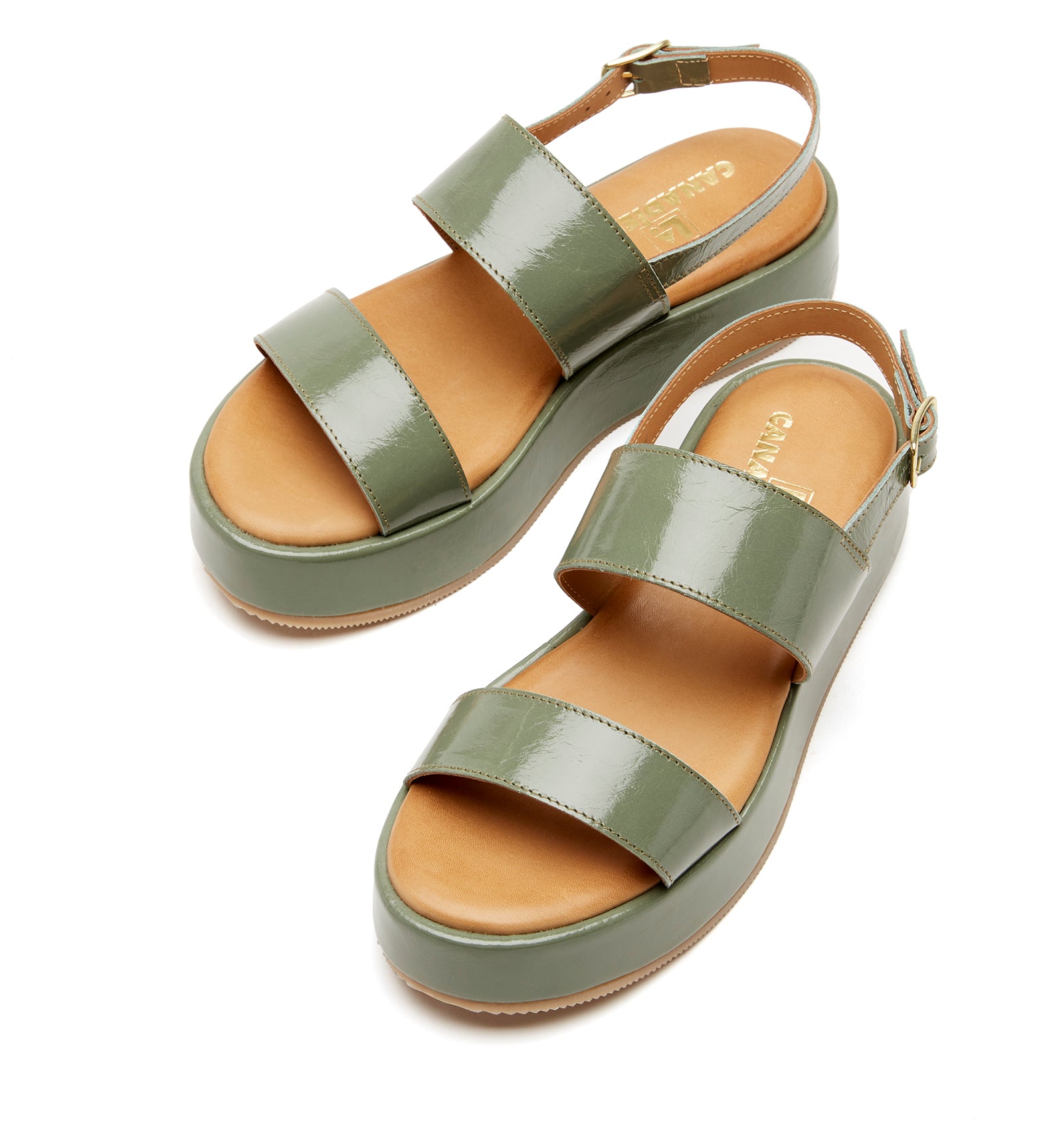 SARAI CRUSHED LEATHER PLATFORM SANDAL