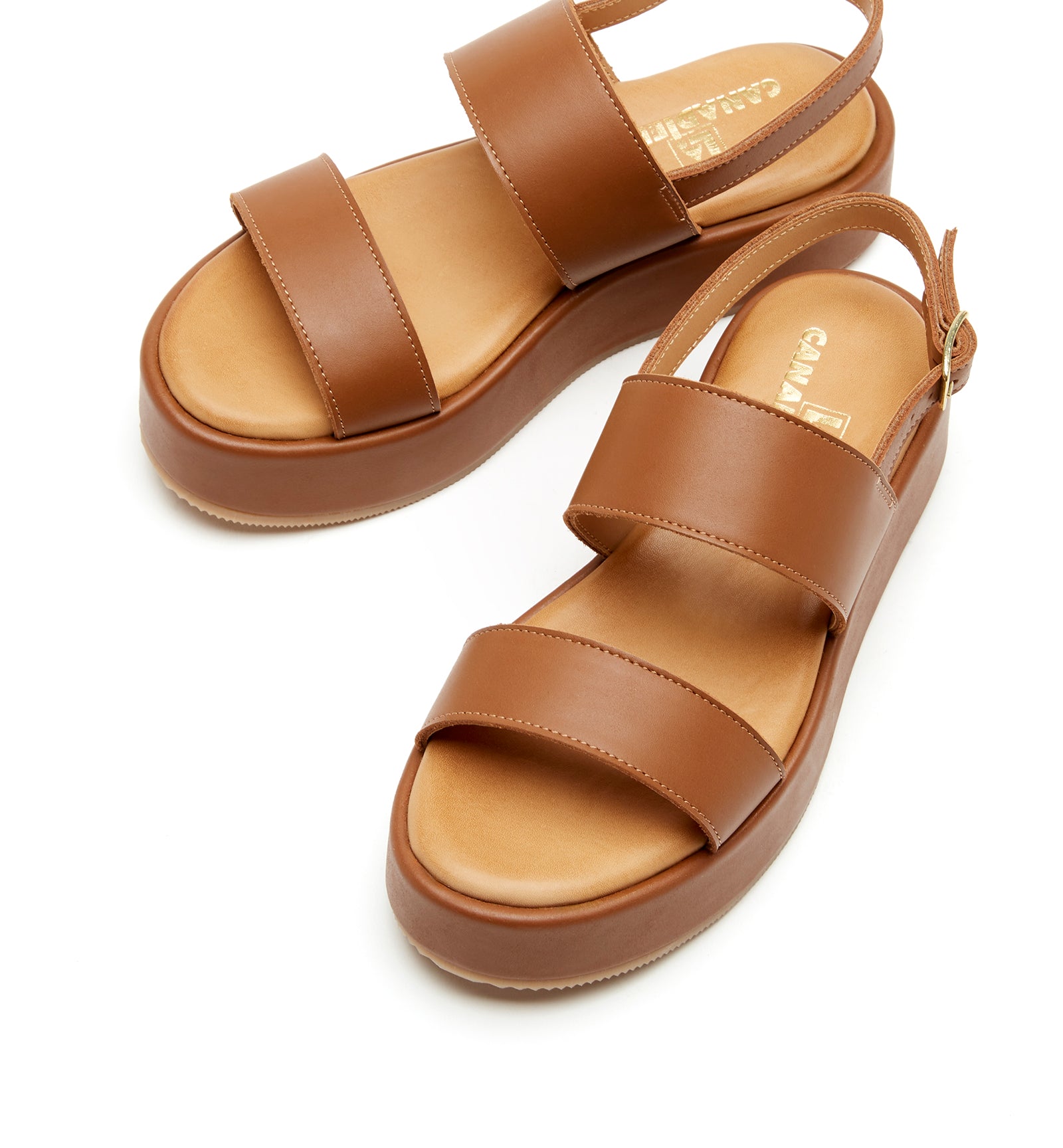 SARAI SANDALE PLATEFORME EN CUIR
