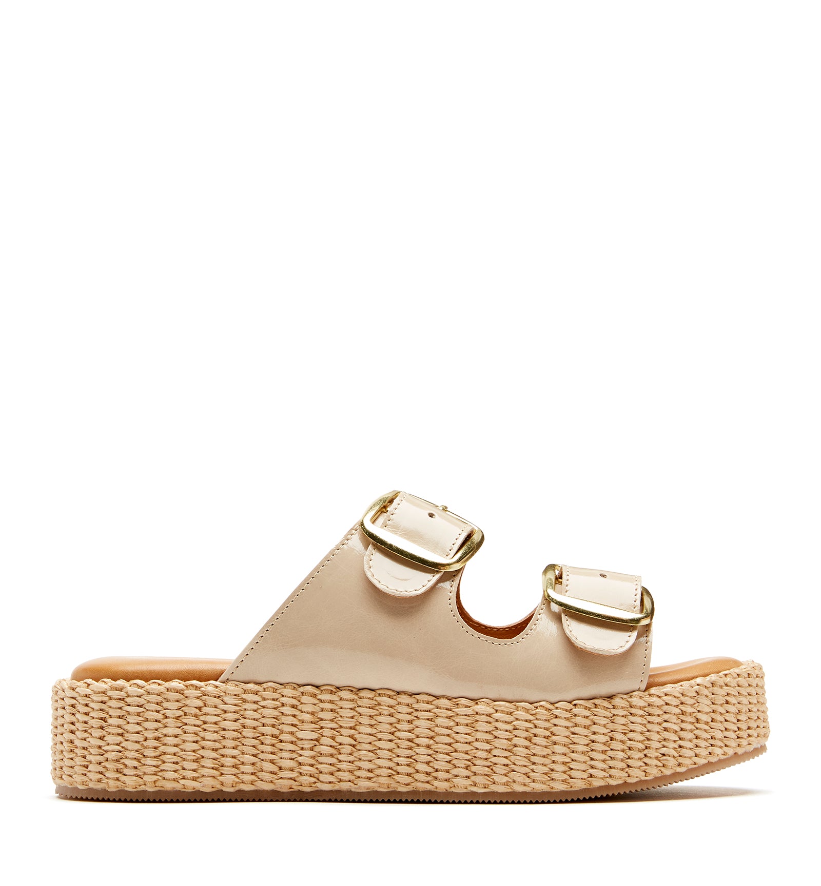 SHEA LEATHER AND RAFFIA SANDAL