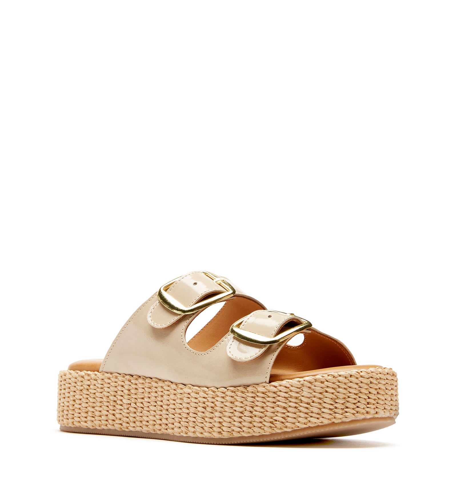 SHEA LEATHER AND RAFFIA SANDAL