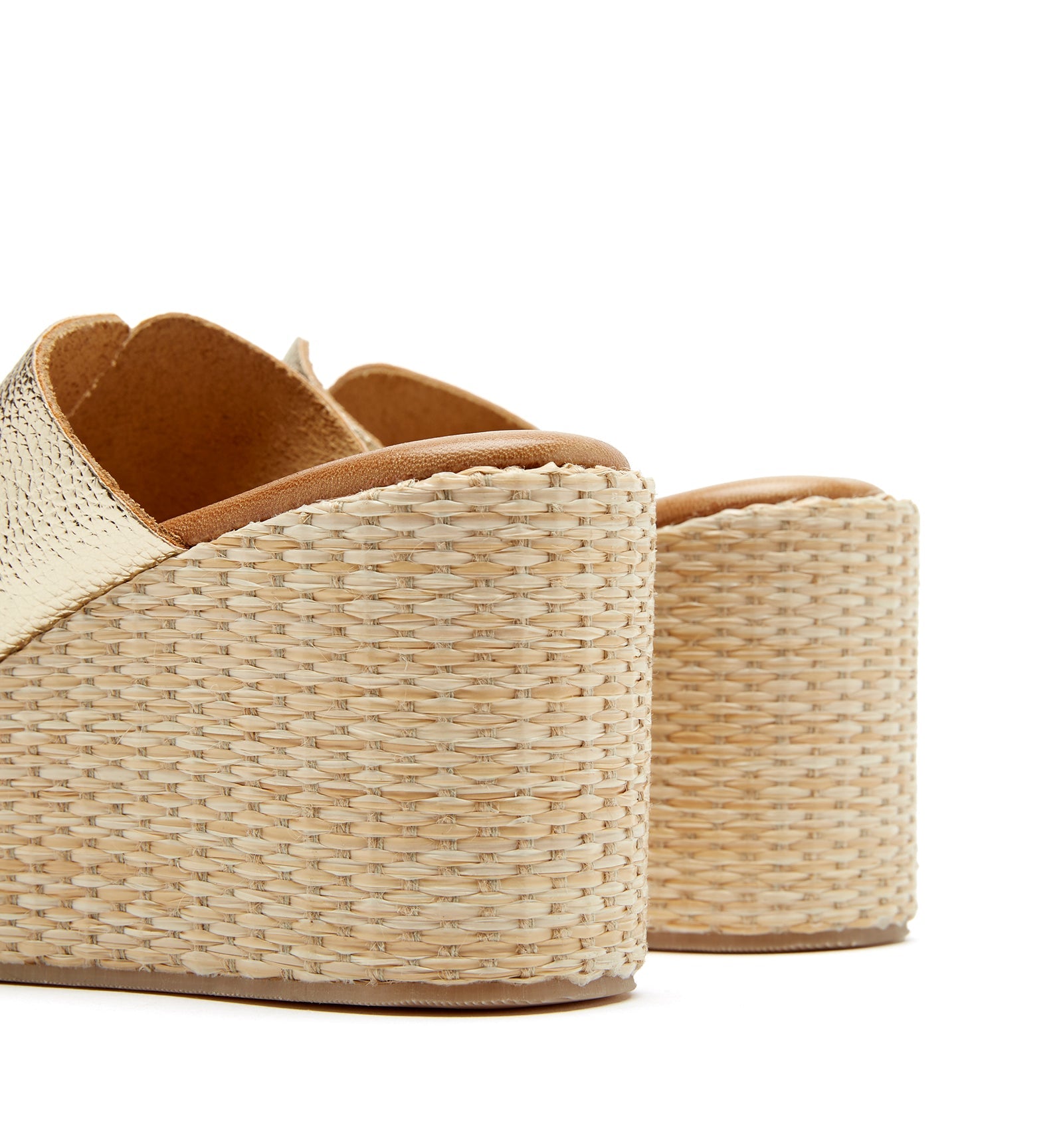 SILVER LEATHER WEDGE SANDAL - La Canadienne