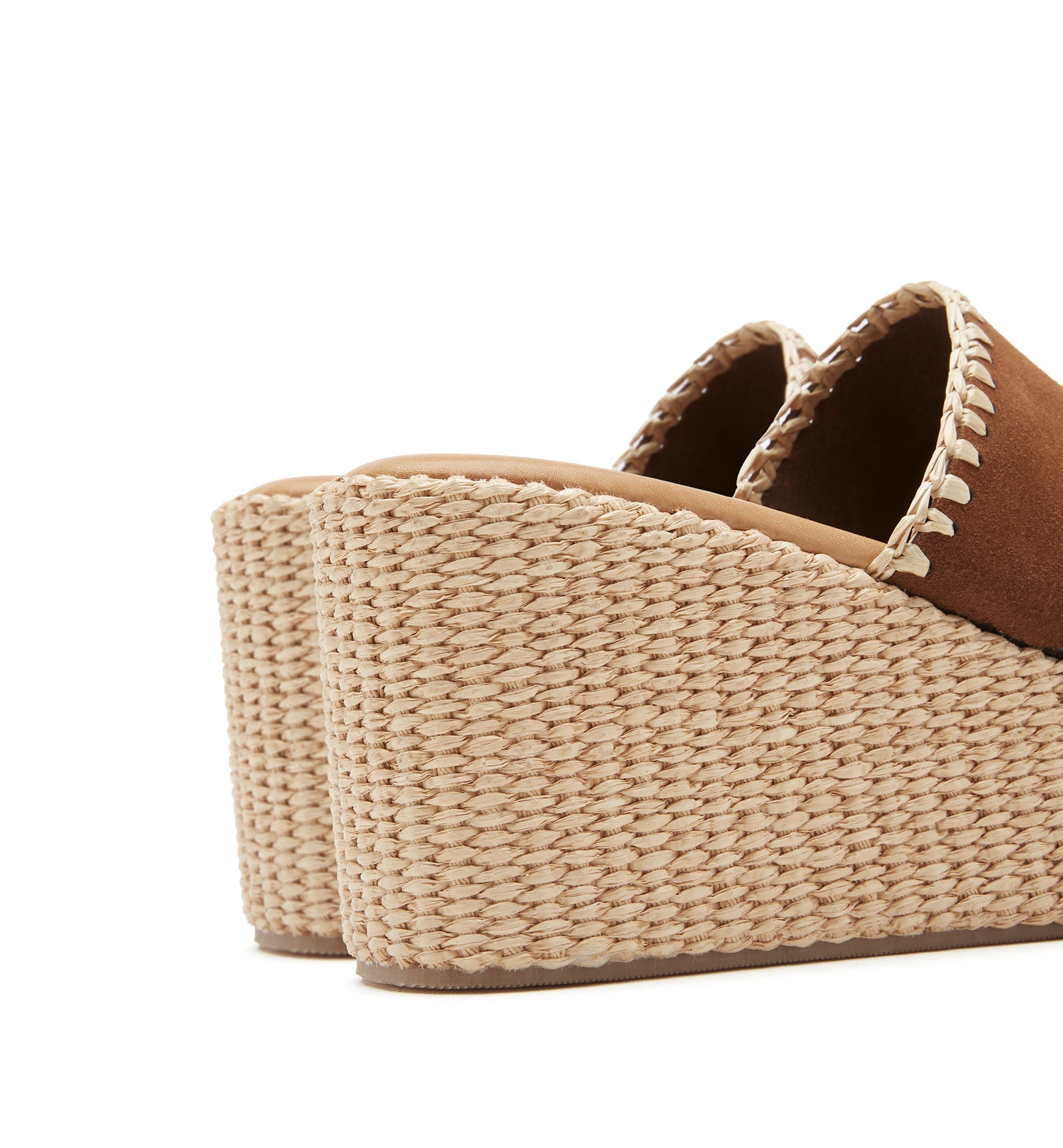 SPARTA SUEDE AND RAFFIA WEDGE SANDAL