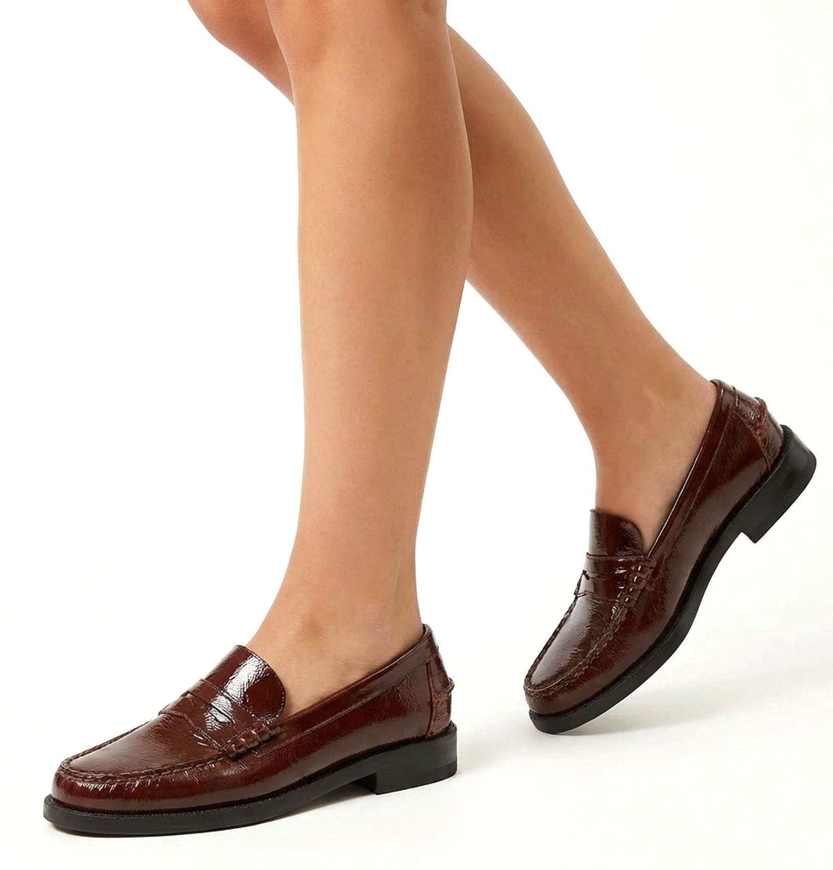 TEX MOCASSIN EN CUIR EFFET FROISSÉ