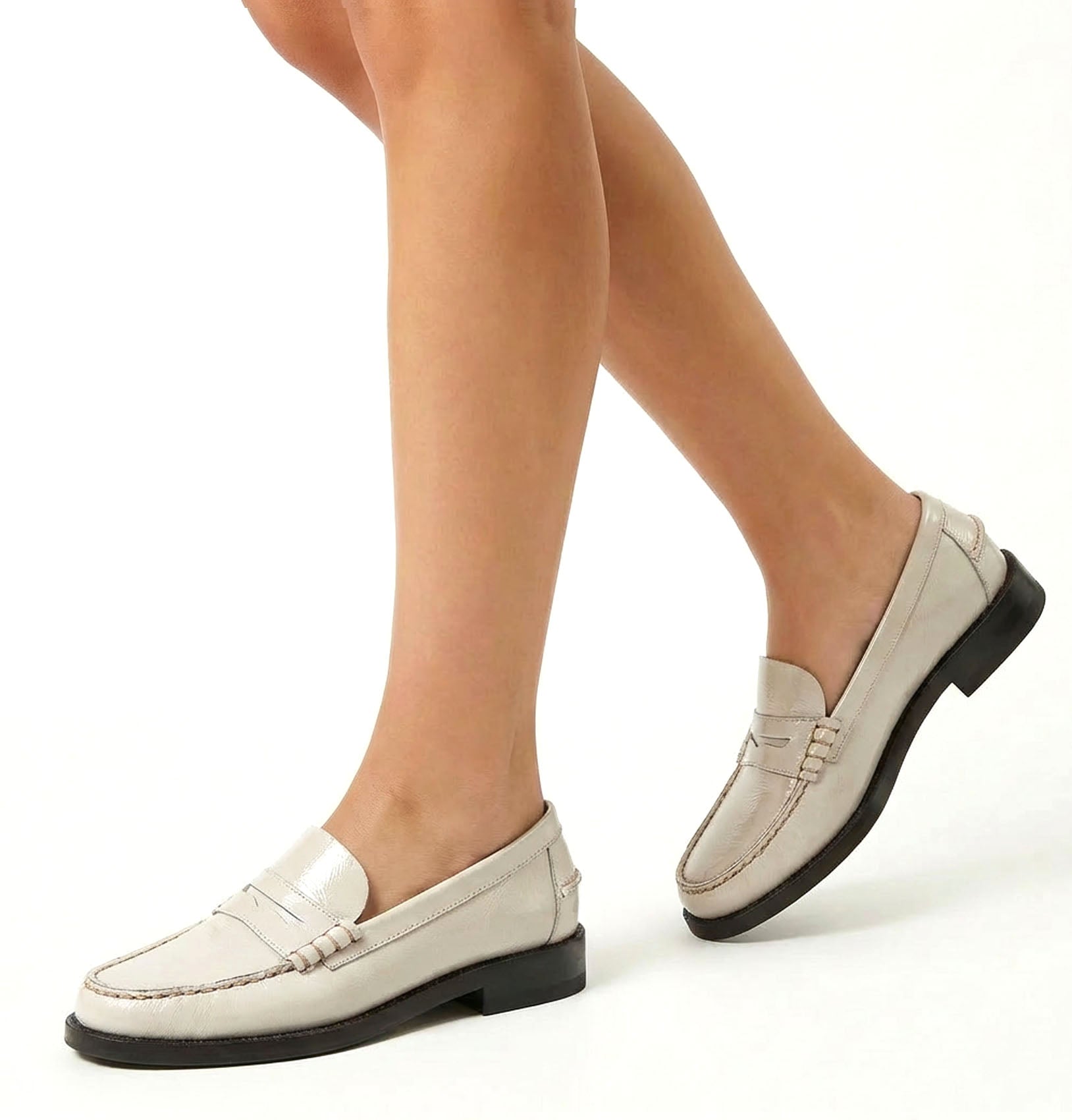 TEX MOCASSIN EN CUIR EFFET FROISSÉ