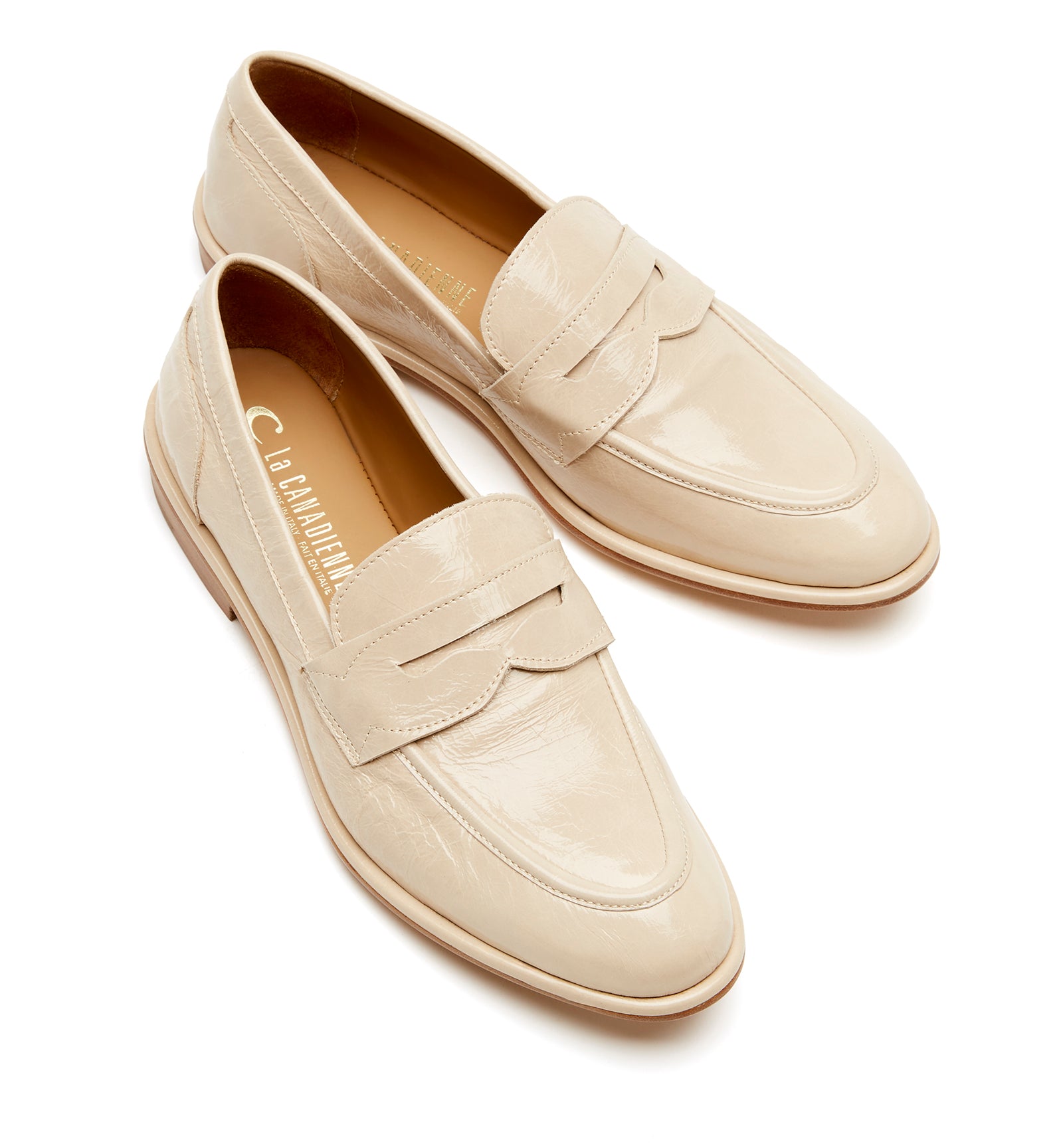 TRINITY MOCASSIN EN CUIR EFFET FROISSÉ