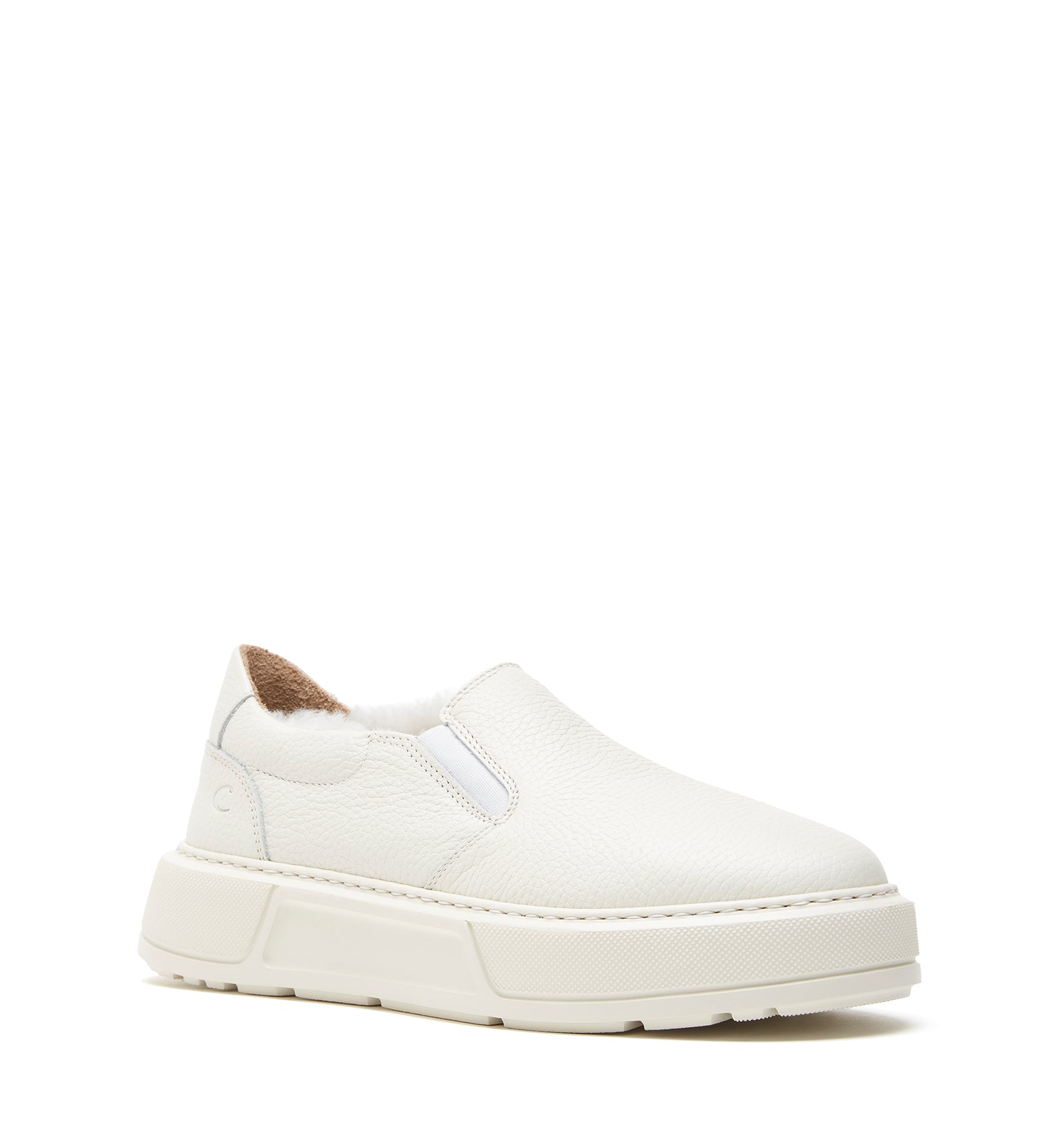 VALERIE SHEARLING-LINED LEATHER SNEAKER